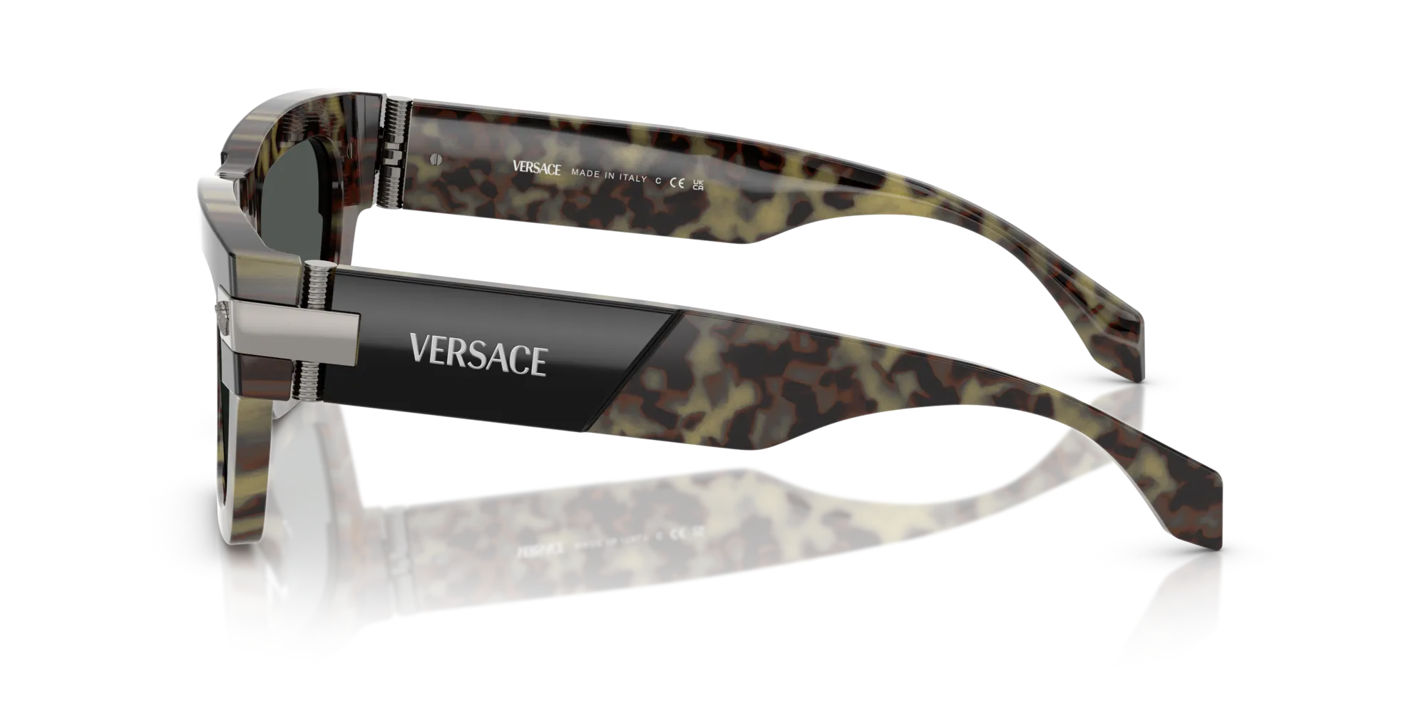 Versace VE4464 545687 Occhiali da sole Acetato Tartaruga Grigio Squadrata Normale - immagine 4