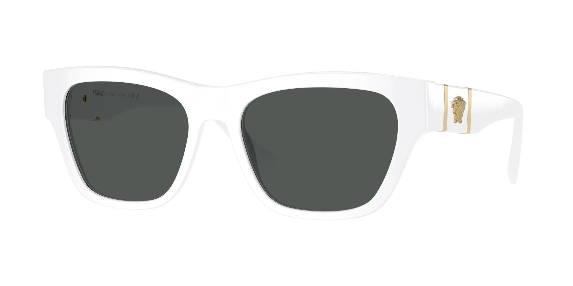 Versace VE4457 314/87 Occhiali da sole Acetato Bianco Grigio Squadrata Normale - immagine 1