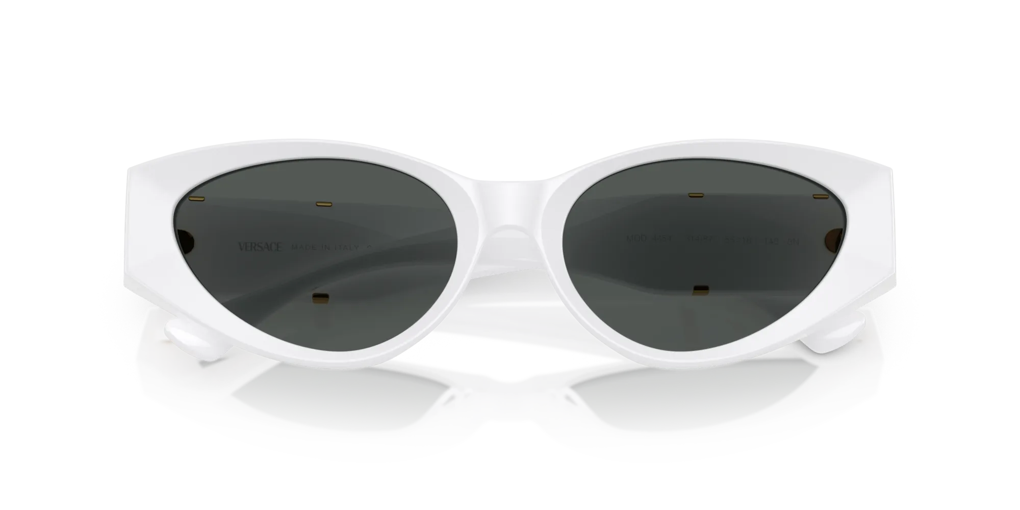 Versace VE4454 314/87 Occhiali da sole Acetato Bianco Grigio Cat Eye Normale - immagine 2