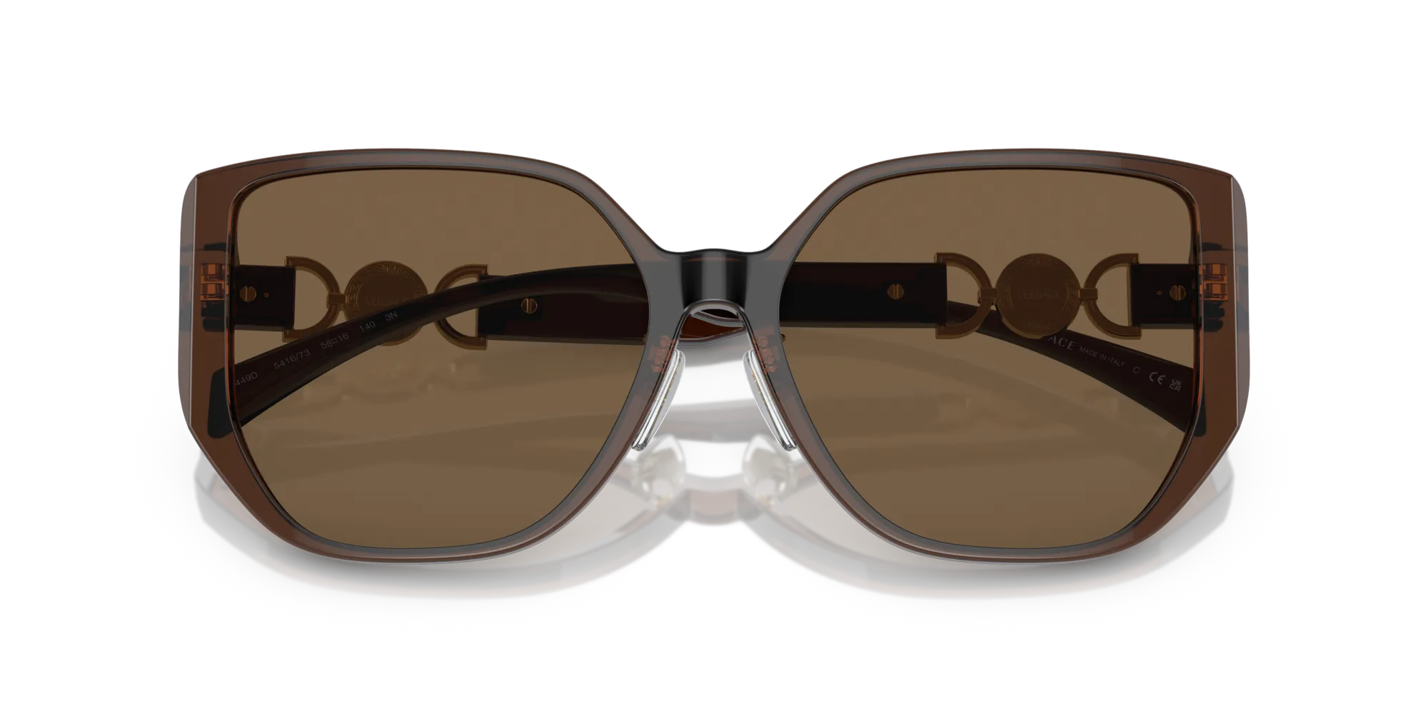 Versace VE4449D 541673 Occhiali da sole Acetato Marrone Marrone Squadrata Normale - immagine 2