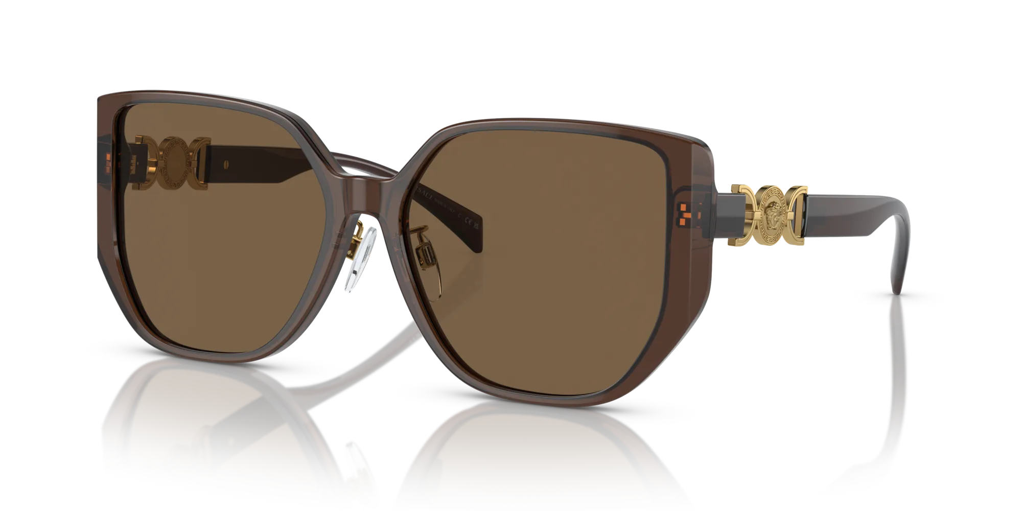 Versace VE4449D 541673 Occhiali da sole Acetato Marrone Marrone Squadrata Normale - immagine 4