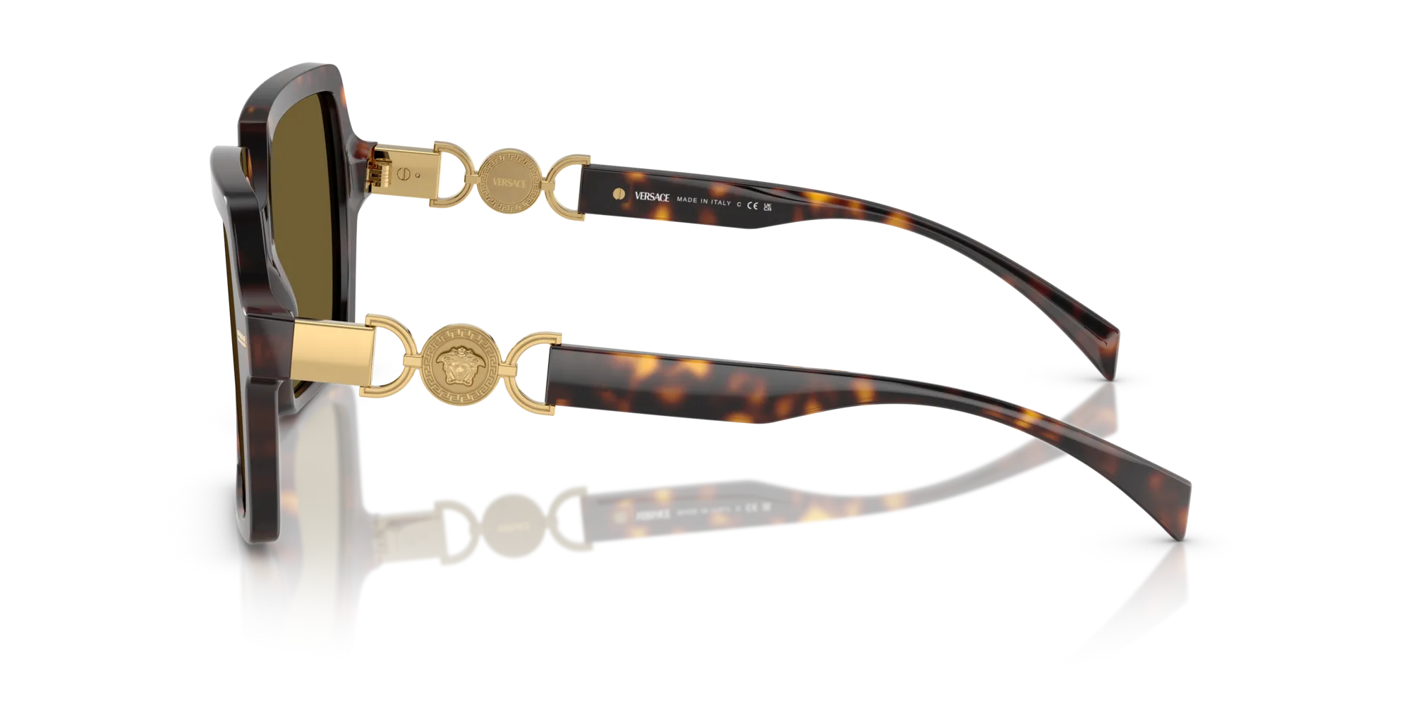 Versace VE4441 108/73 Occhiali da sole Acetato Tartaruga Marrone Squadrata Normale - immagine 4