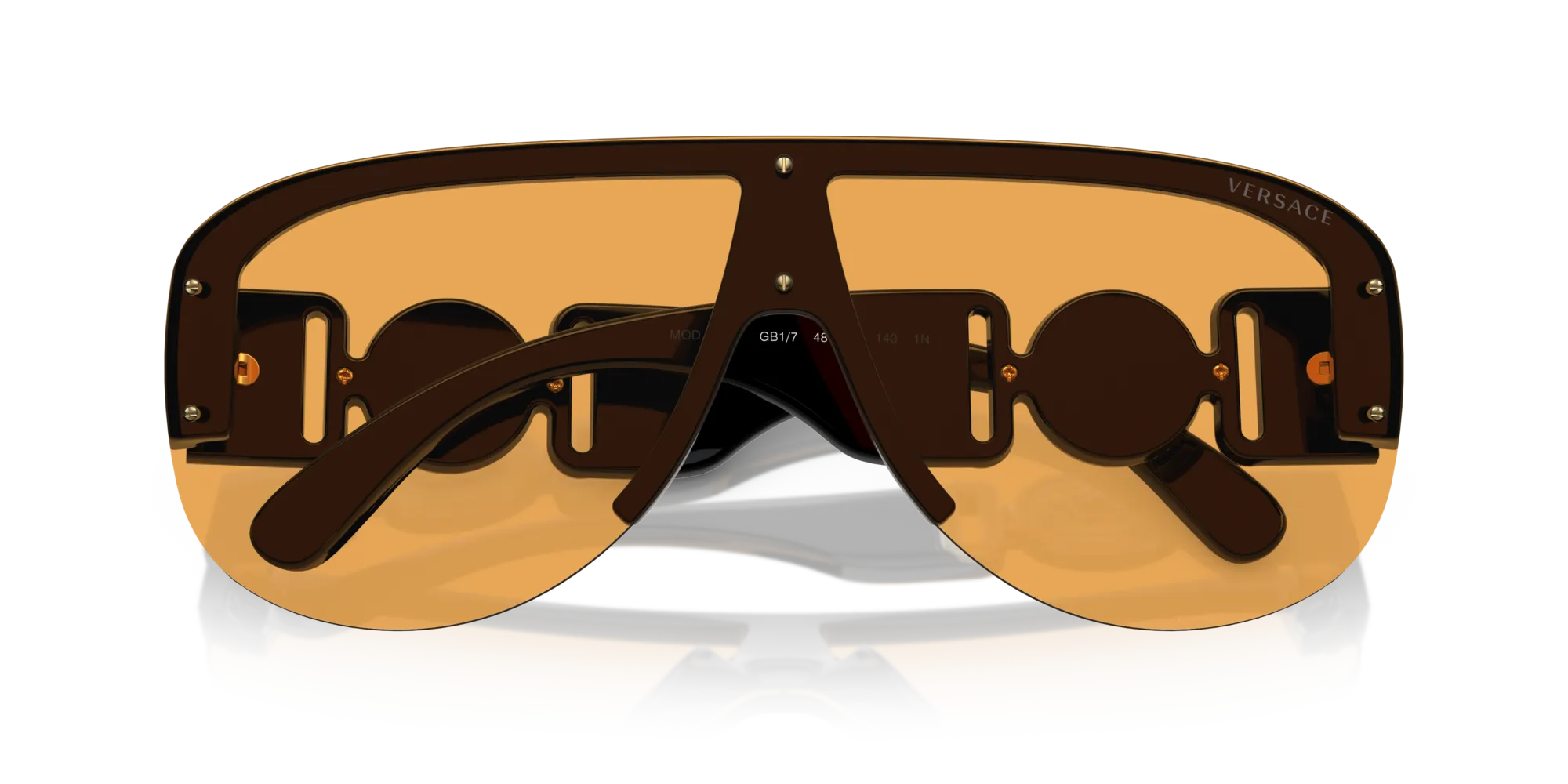 Versace VE4391 GB1/7 Occhiali da sole Nylon Nero Arancione Geometrica Normale - immagine 2