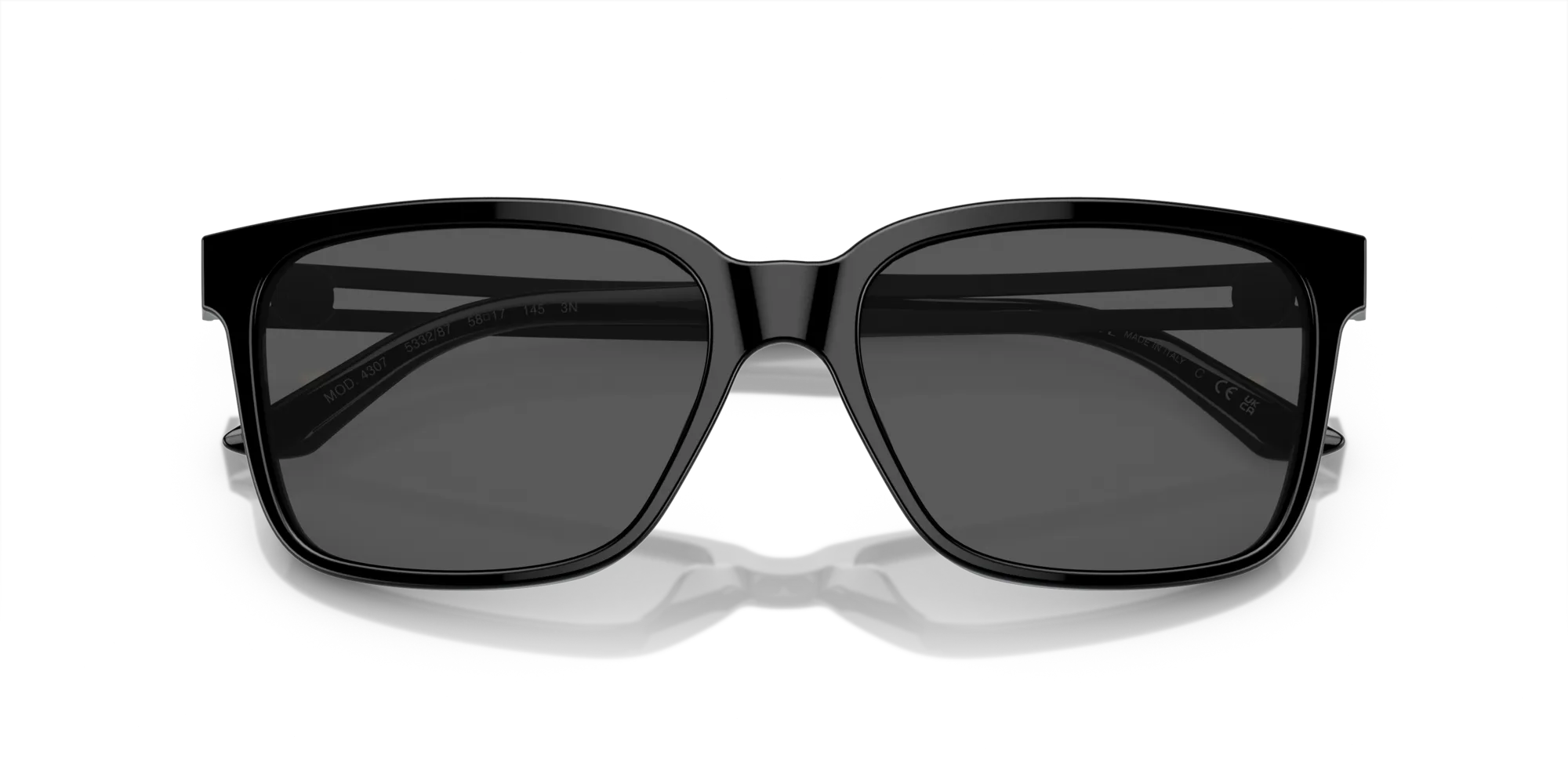 Versace VE4307 533287 Occhiali da sole Acetato Nero Grigio Squadrata Normale - immagine 2