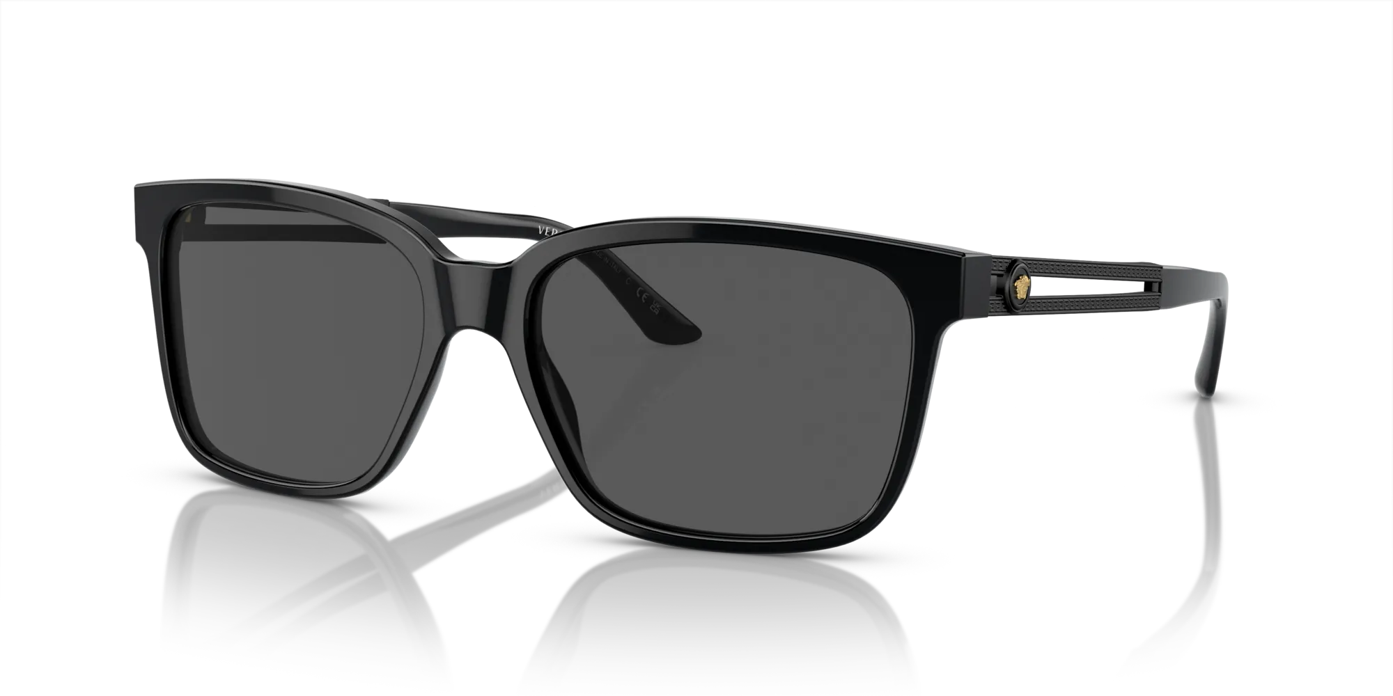 Versace VE4307 533287 Occhiali da sole Acetato Nero Grigio Squadrata Normale - immagine 4