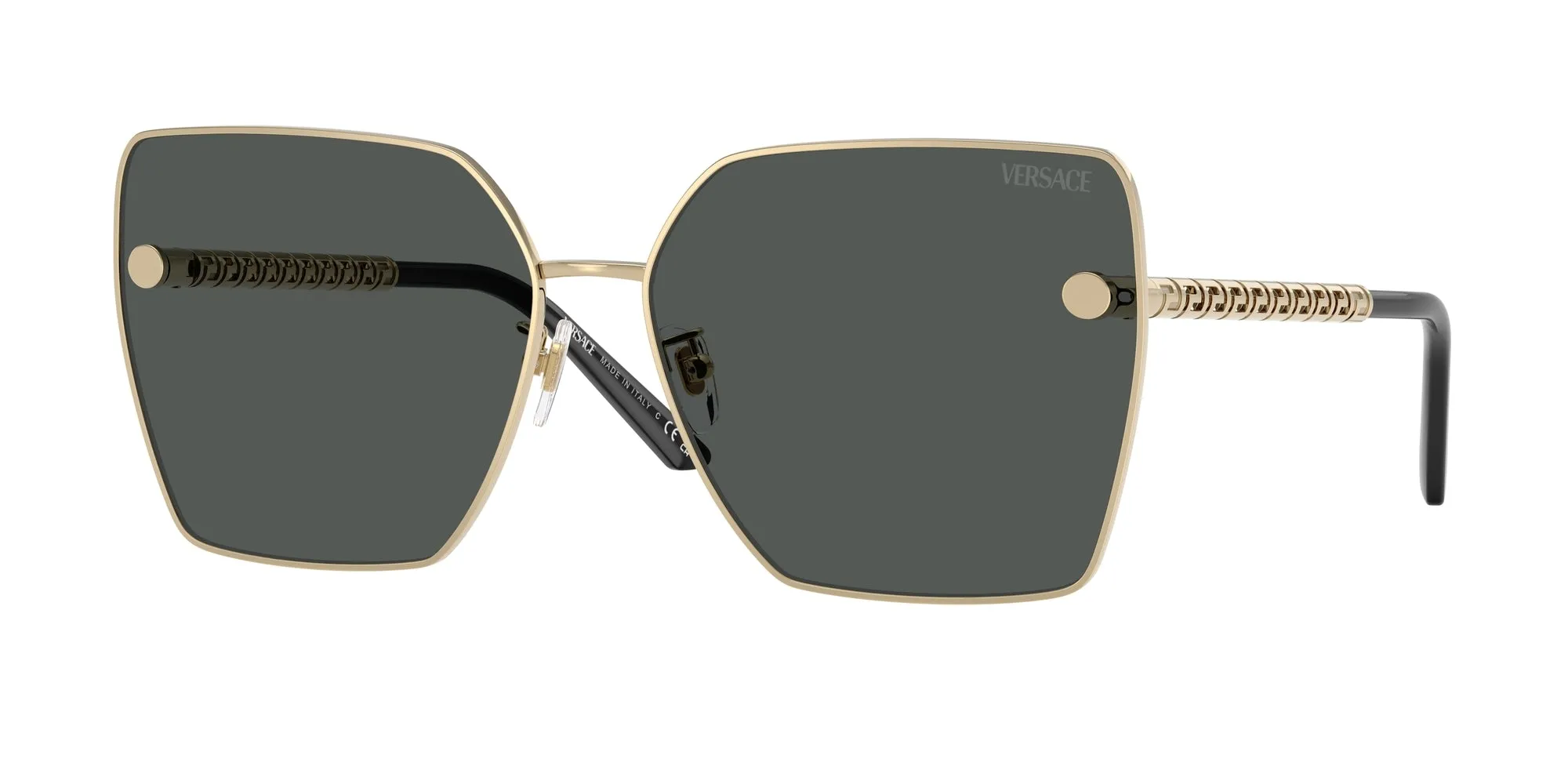 Versace VE2270D 125287 Occhiali da sole Metallo Oro Grigio Squadrata Normale - immagine 1