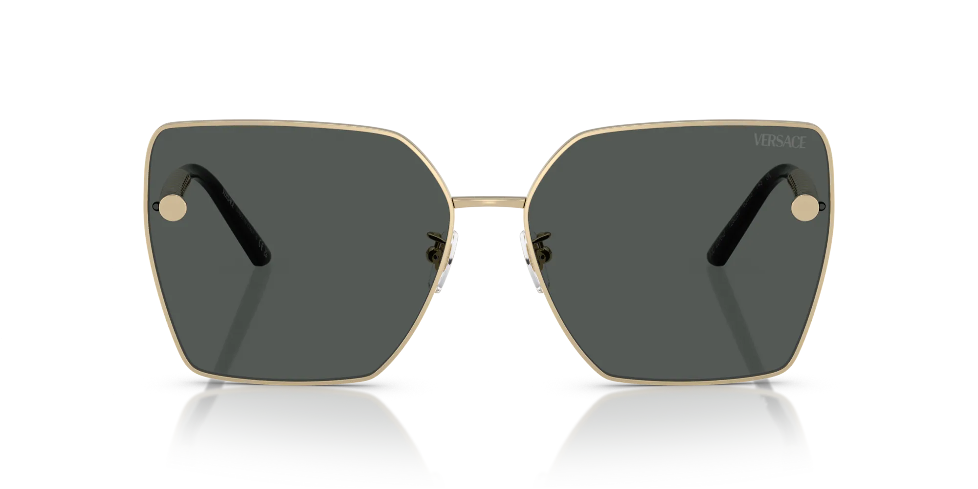 Versace VE2270D 125287 Occhiali da sole Metallo Oro Grigio Squadrata Normale - immagine 3