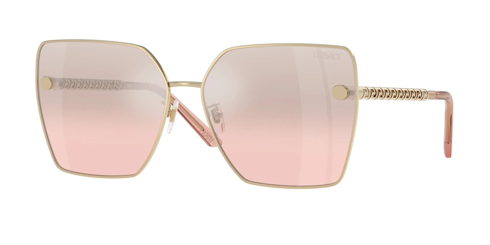 Versace VE2270D 12527E Occhiali da sole Metallo Oro Rosa Squadrata Normale Sfumato - immagine 1