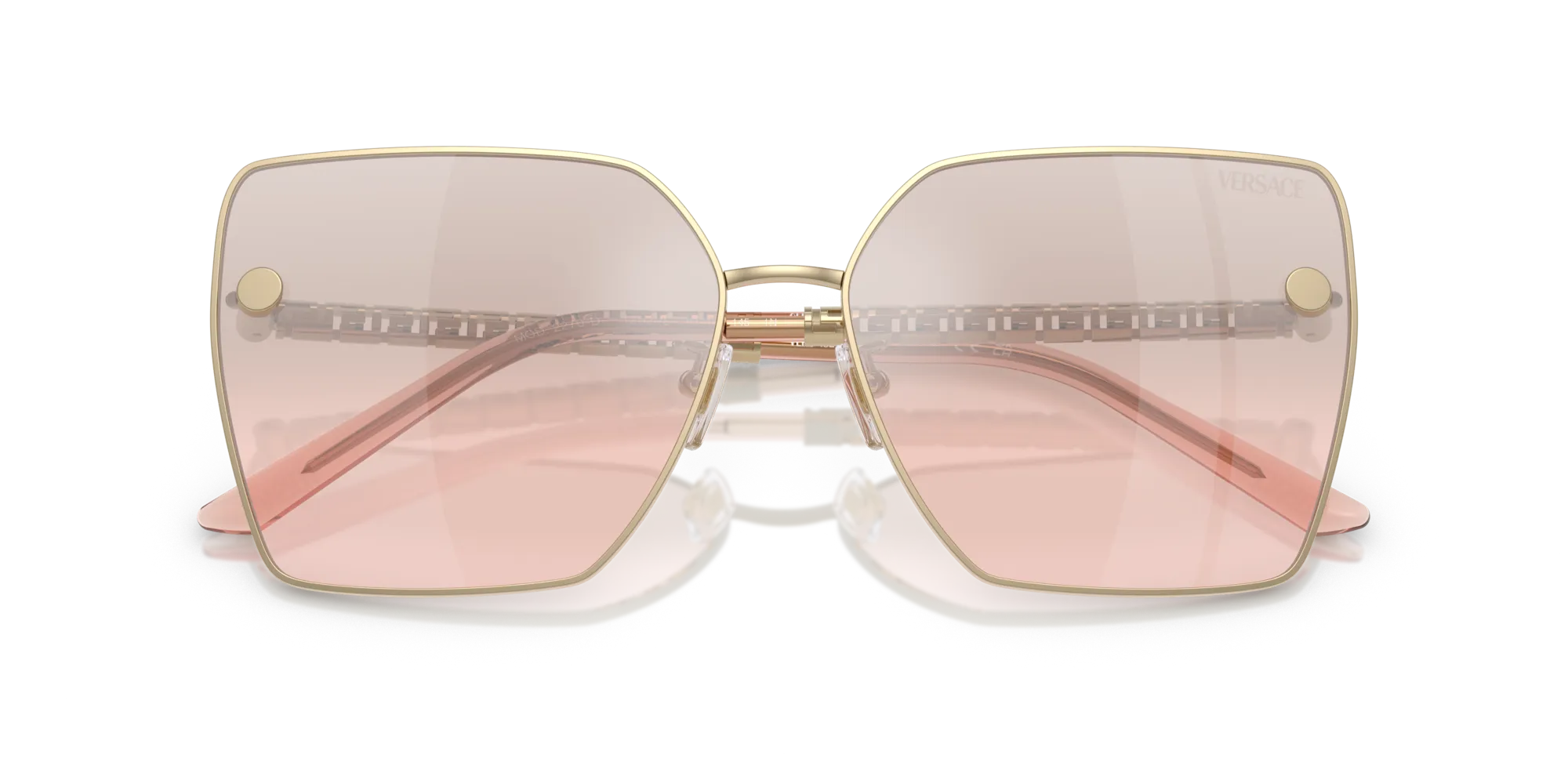 Versace VE2270D 12527E Occhiali da sole Metallo Oro Rosa Squadrata Normale Sfumato - immagine 2