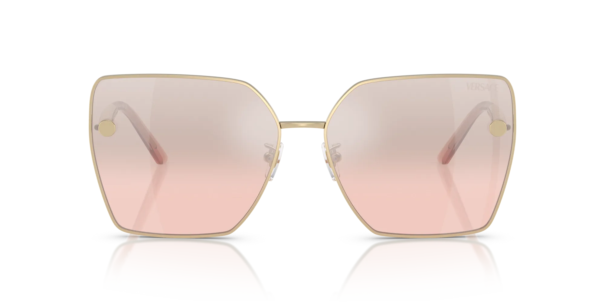 Versace VE2270D 12527E Occhiali da sole Metallo Oro Rosa Squadrata Normale Sfumato - immagine 3
