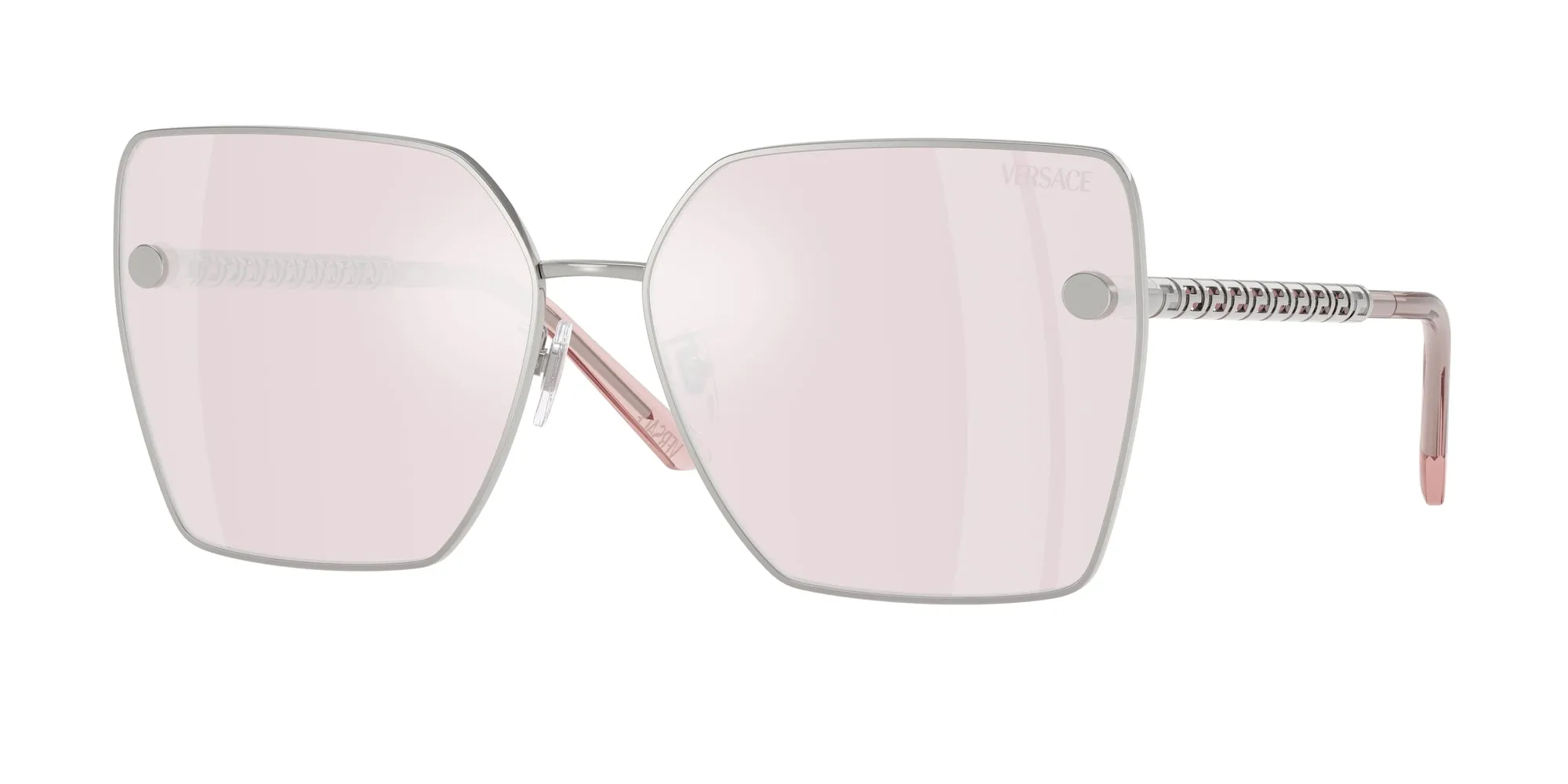 Versace VE2270D 10007V Occhiali da sole Metallo Argento Rosa Squadrata Specchiate Specchiato - immagine 1