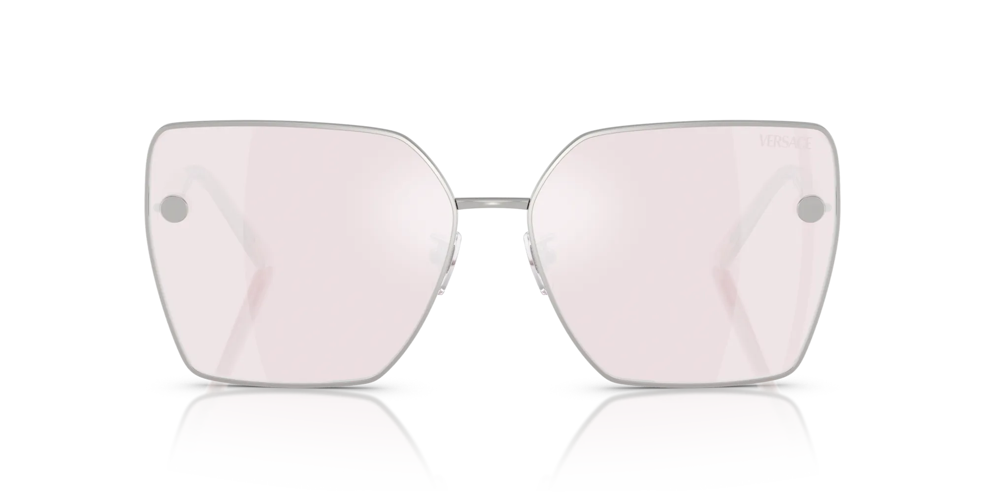 Versace VE2270D 10007V Occhiali da sole Metallo Argento Rosa Squadrata Specchiate Specchiato - immagine 3
