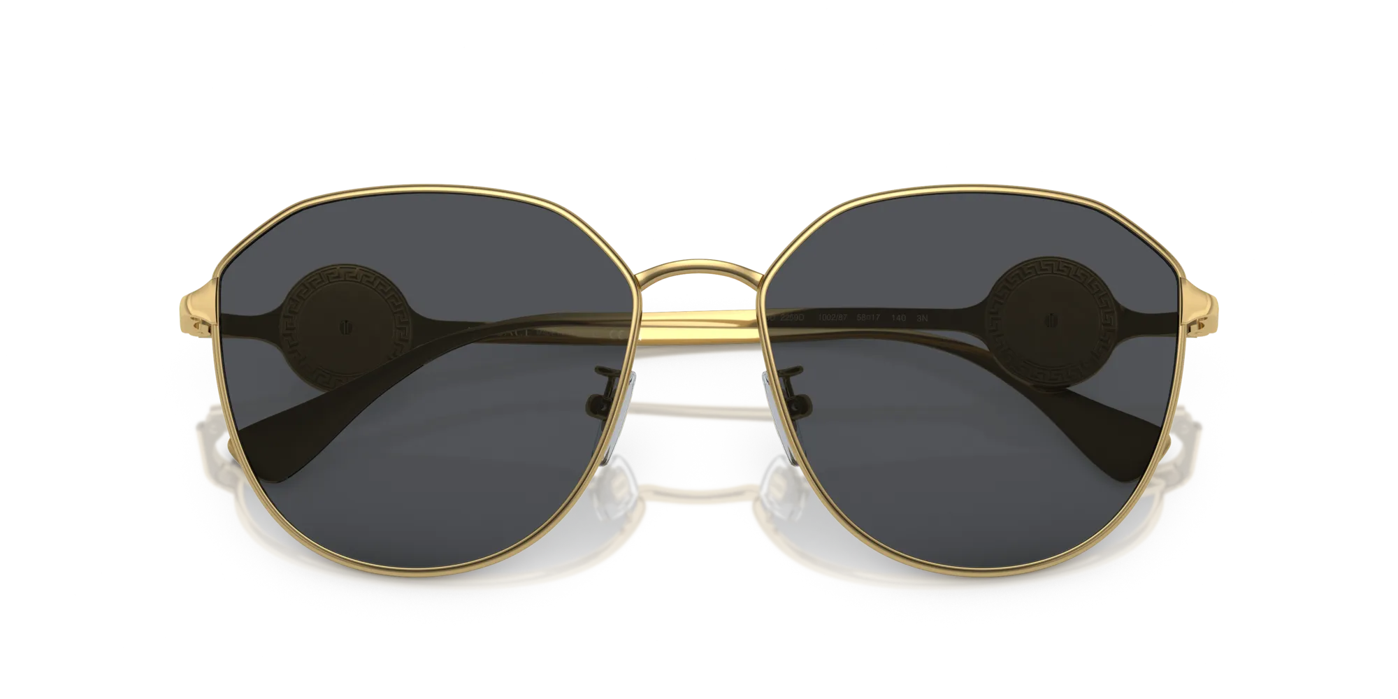Versace VE2259D 100287 Occhiali da sole Acciaio Oro Grigio Geometrica Normale - immagine 2