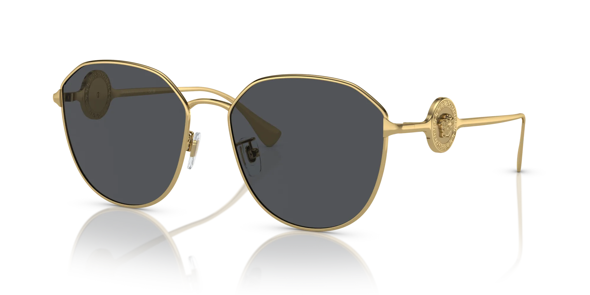 Versace VE2259D 100287 Occhiali da sole Acciaio Oro Grigio Geometrica Normale - immagine 4