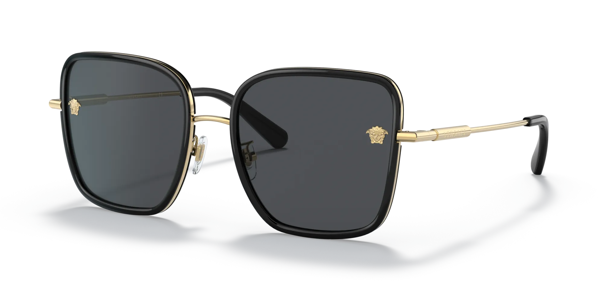 Versace VE2247D 143887 Occhiali da sole Acciaio Nero Grigio Squadrata Normale - immagine 4