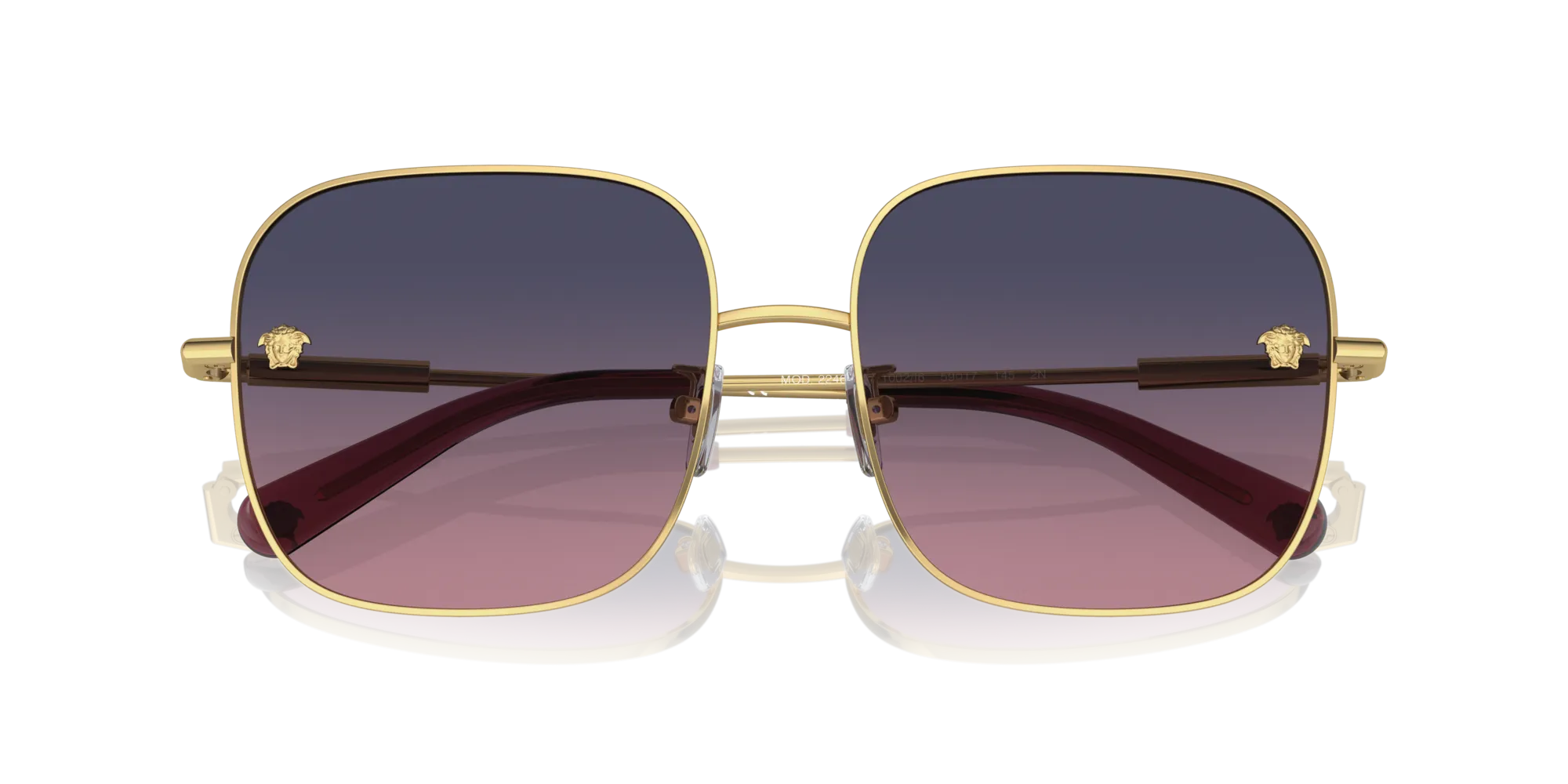 Versace VE2246D 1002I6 Occhiali da sole Acciaio Oro Rosa Squadrata Normale Sfumato - immagine 2