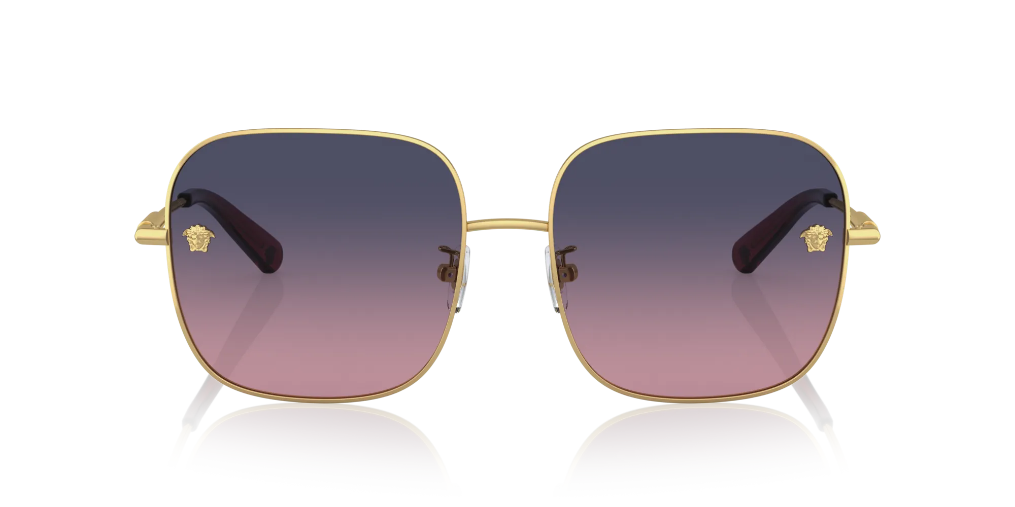 Versace VE2246D 1002I6 Occhiali da sole Acciaio Oro Rosa Squadrata Normale Sfumato - immagine 3