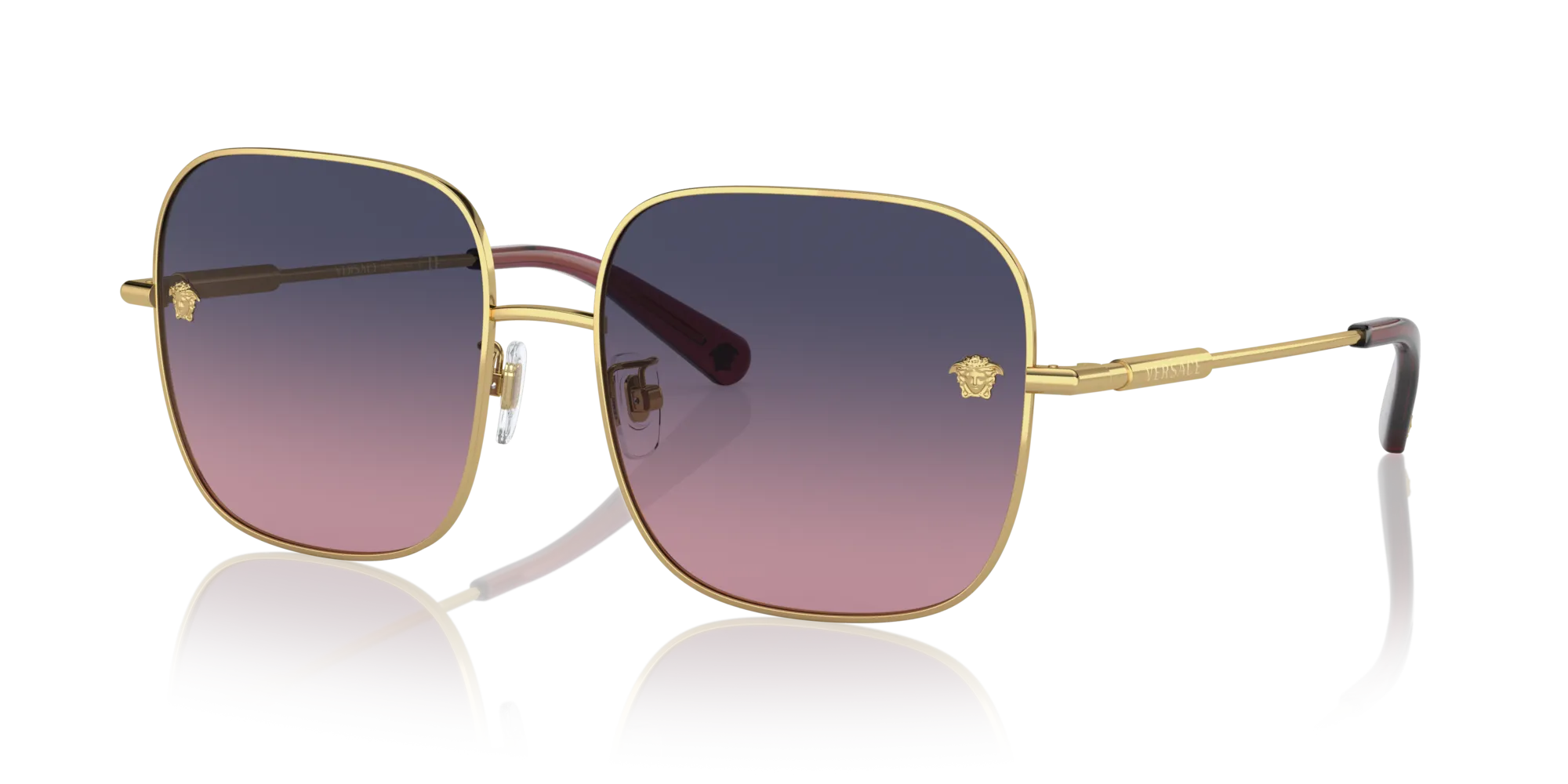 Versace VE2246D 1002I6 Occhiali da sole Acciaio Oro Rosa Squadrata Normale Sfumato - immagine 4