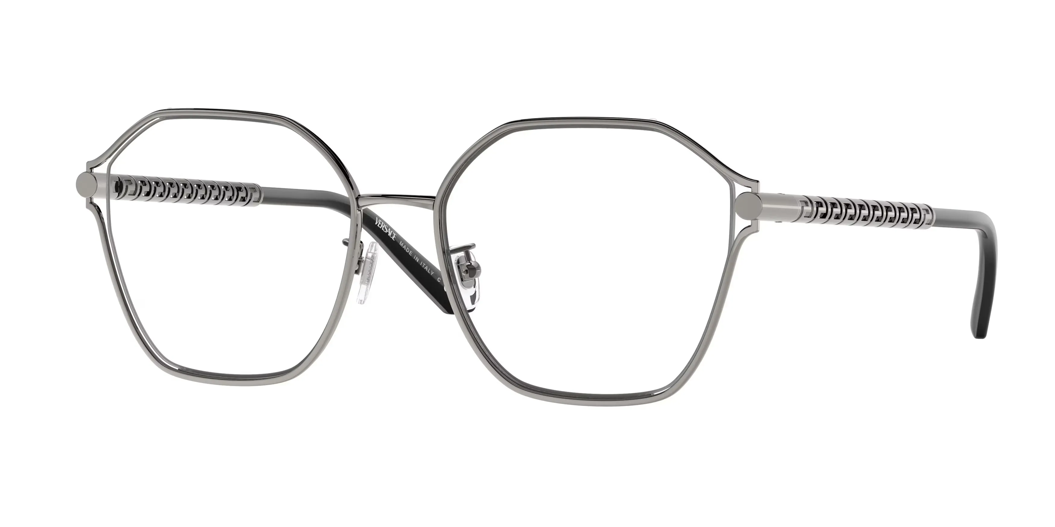 Versace VE1299D 1001 Montature da vista Metallo Grigio Trasparente Geometrica Normale - immagine 1
