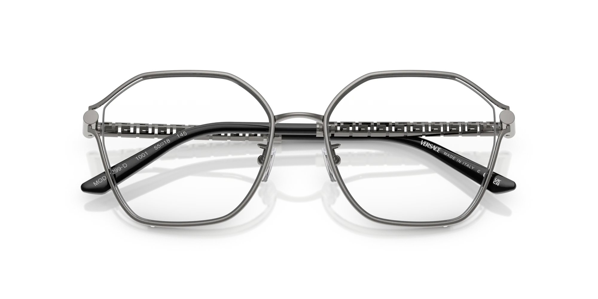 Versace VE1299D 1001 Montature da vista Metallo Grigio Trasparente Geometrica Normale - immagine 2