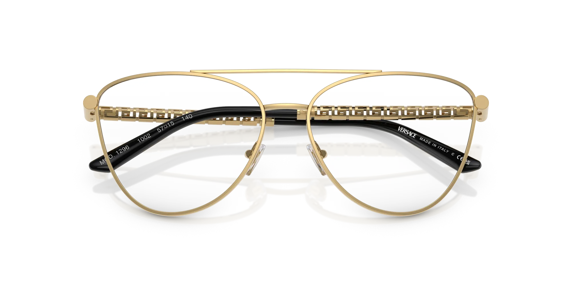 Versace VE1296 1002 Montature da vista Metallo Oro Trasparente Cat Eye Normale - immagine 2