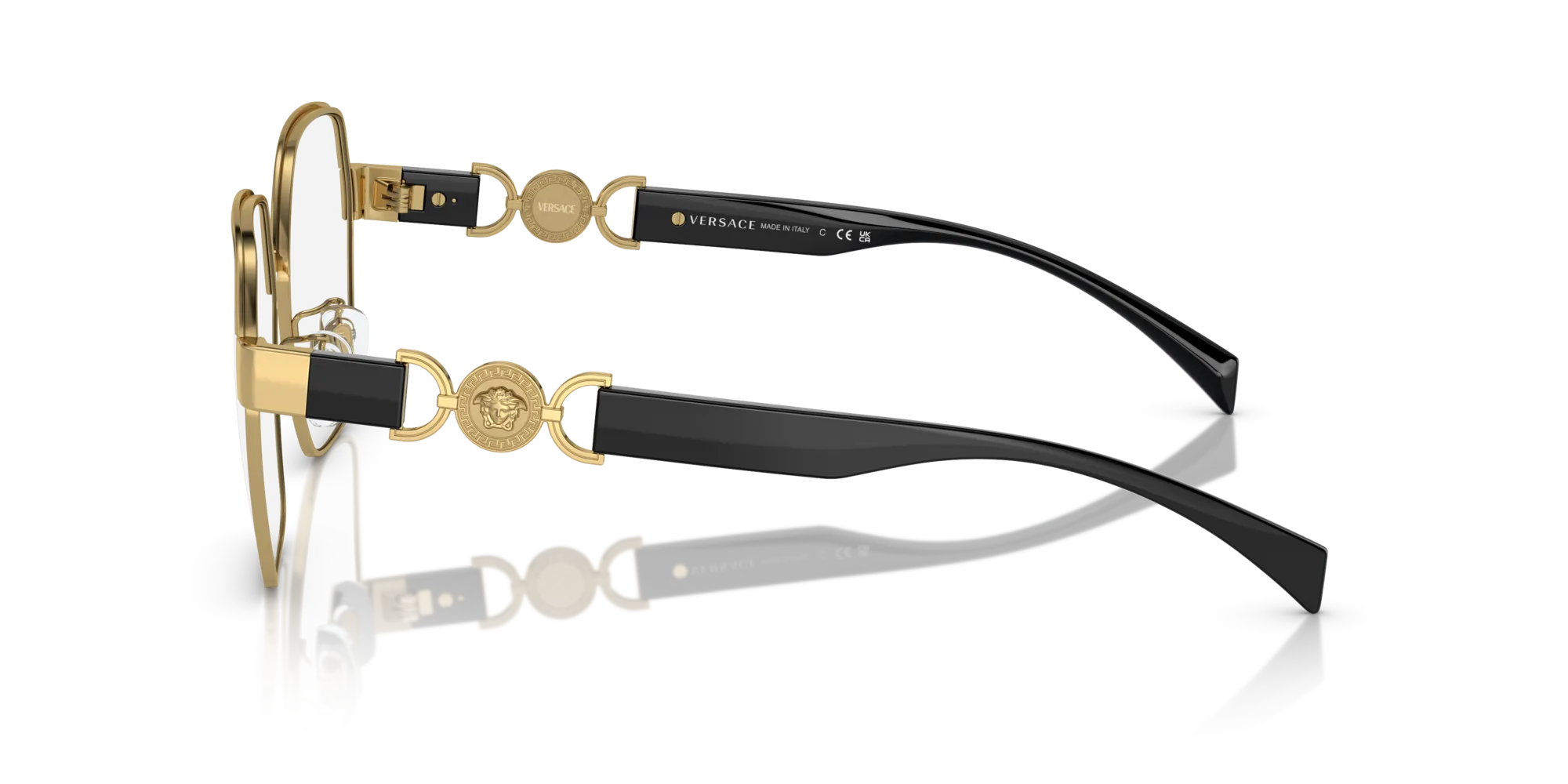 Versace VE1291D 1002 Montature da vista Acciaio Oro Squadrata Normale - immagine 4