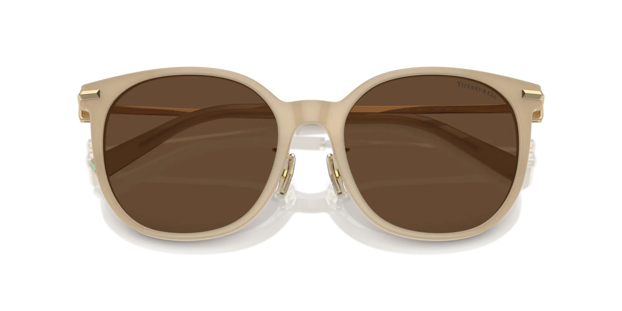 Tiffany TF4224D 84183G Occhiali da sole Acetato Beige Marrone Rotonda Normale - immagine 2