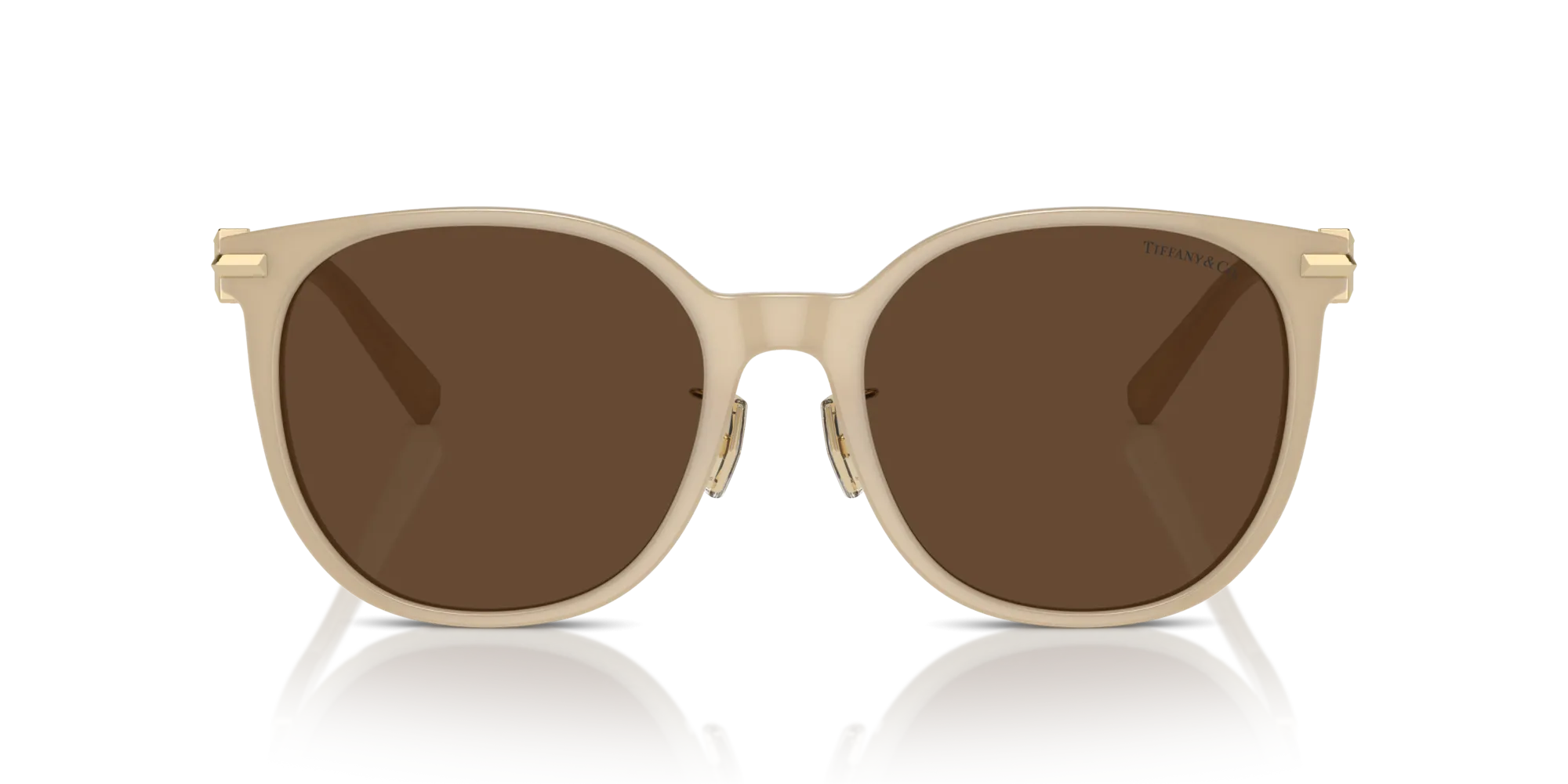 Tiffany TF4224D 84183G Occhiali da sole Acetato Beige Marrone Rotonda Normale - immagine 3