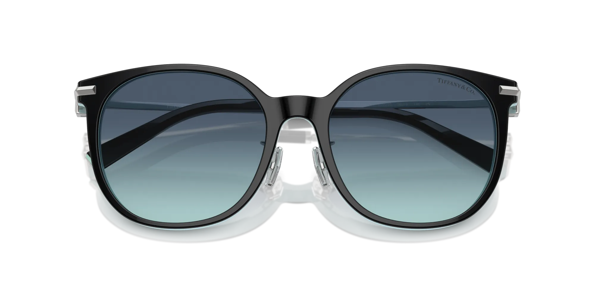 Tiffany TF4224D 80559S Occhiali da sole Acetato Nero Blu Rotonda Normale Sfumato - immagine 2
