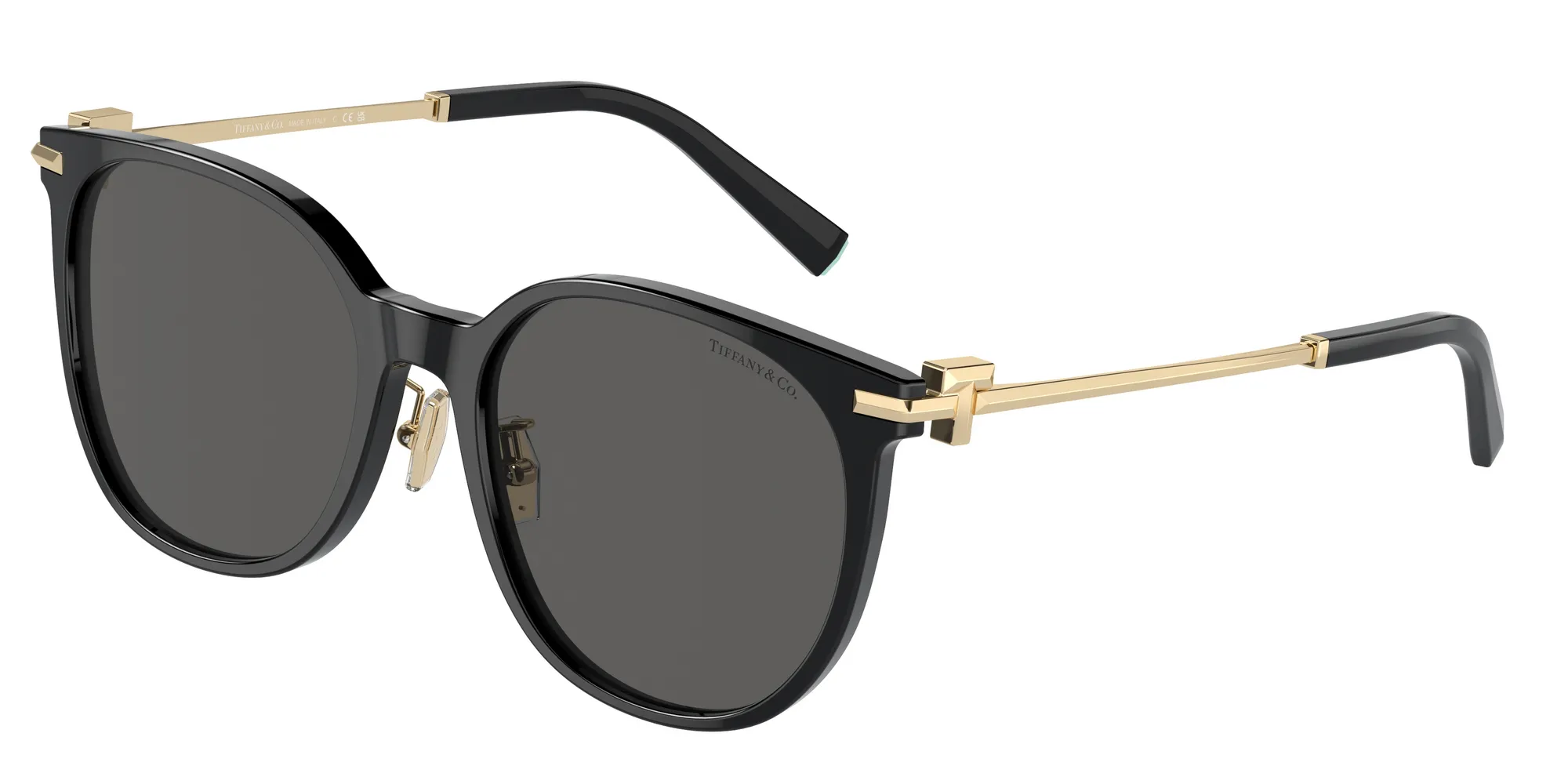 Tiffany TF4224D 8001S4 Occhiali da sole Acetato Nero Grigio Rotonda Normale Sfumato - immagine 1