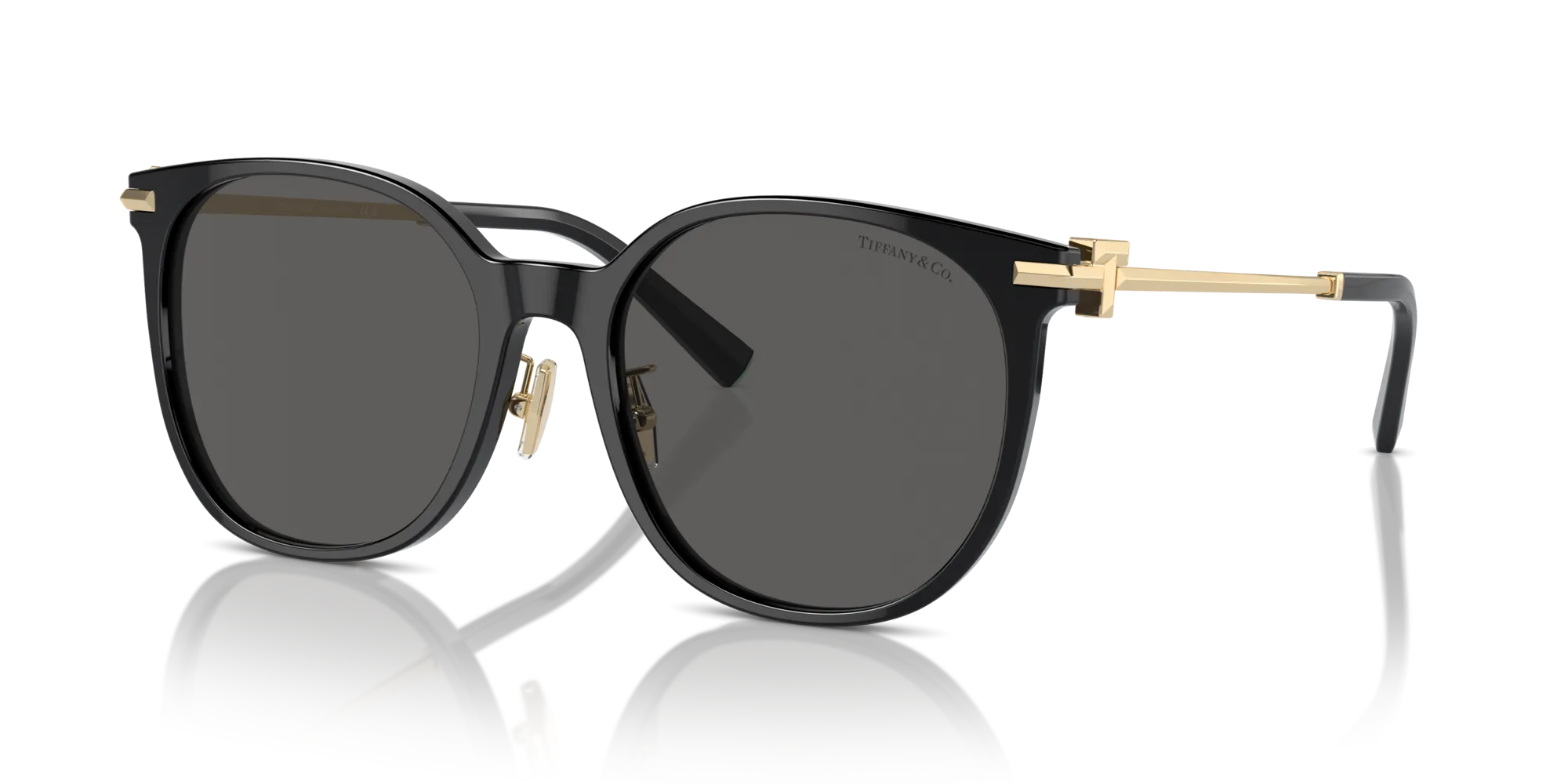 Tiffany TF4224D 8001S4 Occhiali da sole Acetato Nero Grigio Rotonda Normale Sfumato - immagine 4