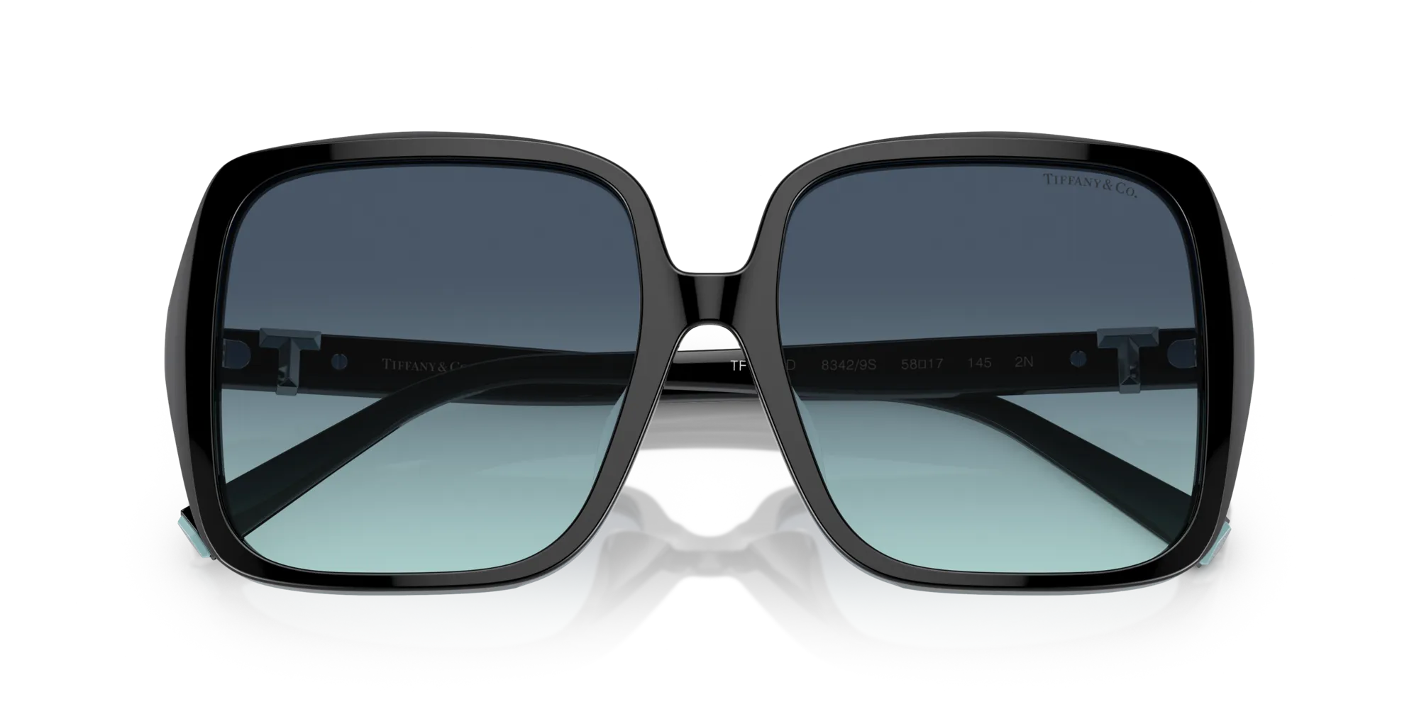 Tiffany TF4211D 83429S Occhiali da sole Acetato Nero Blu Squadrata Normale Sfumato - immagine 2