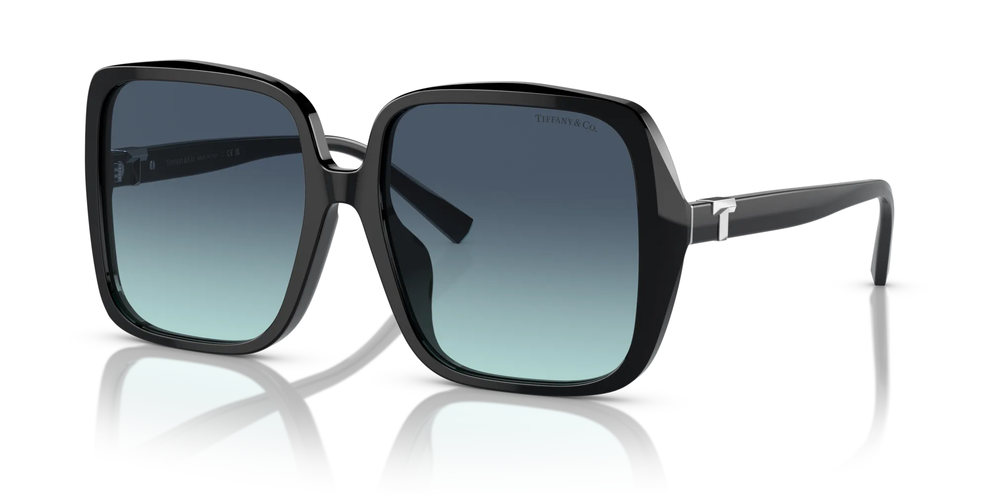 Tiffany TF4211D 83429S Occhiali da sole Acetato Nero Blu Squadrata Normale Sfumato - immagine 4