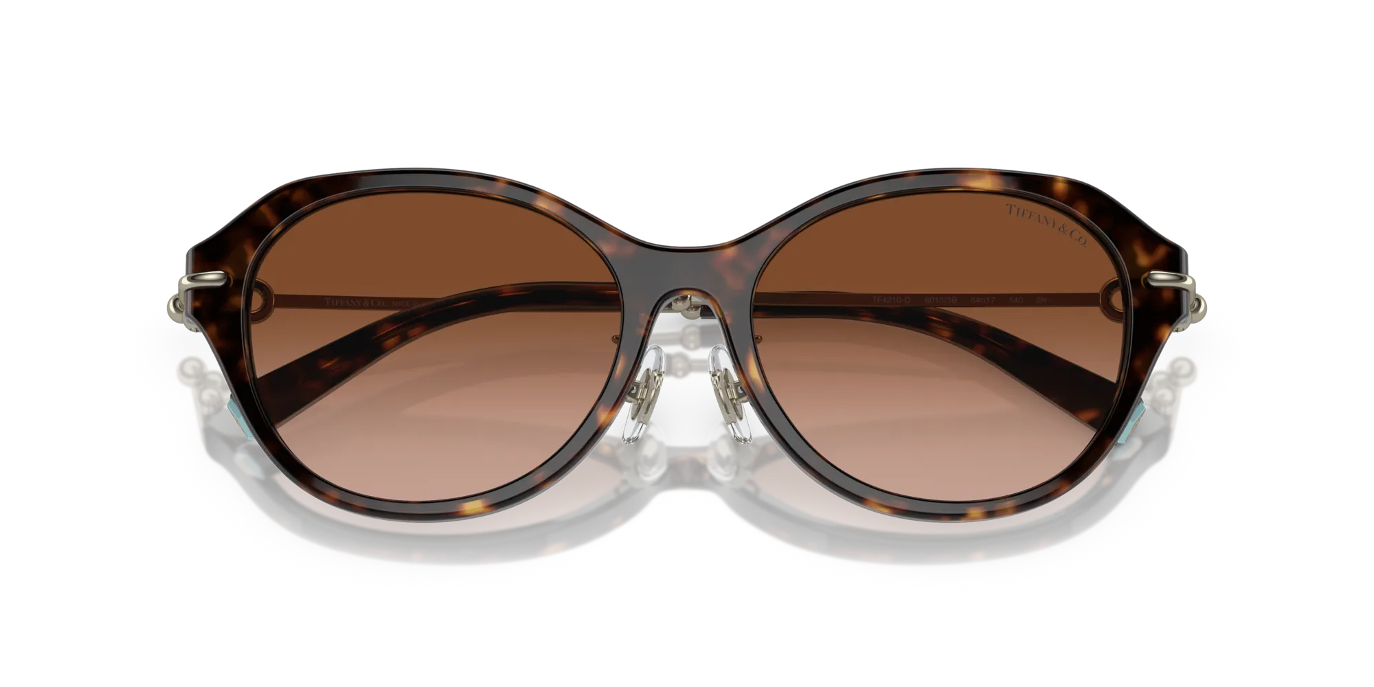 Tiffany TF4210D 80153B Occhiali da sole Acetato Tartaruga Marrone Rotonda Normale Sfumato - immagine 2