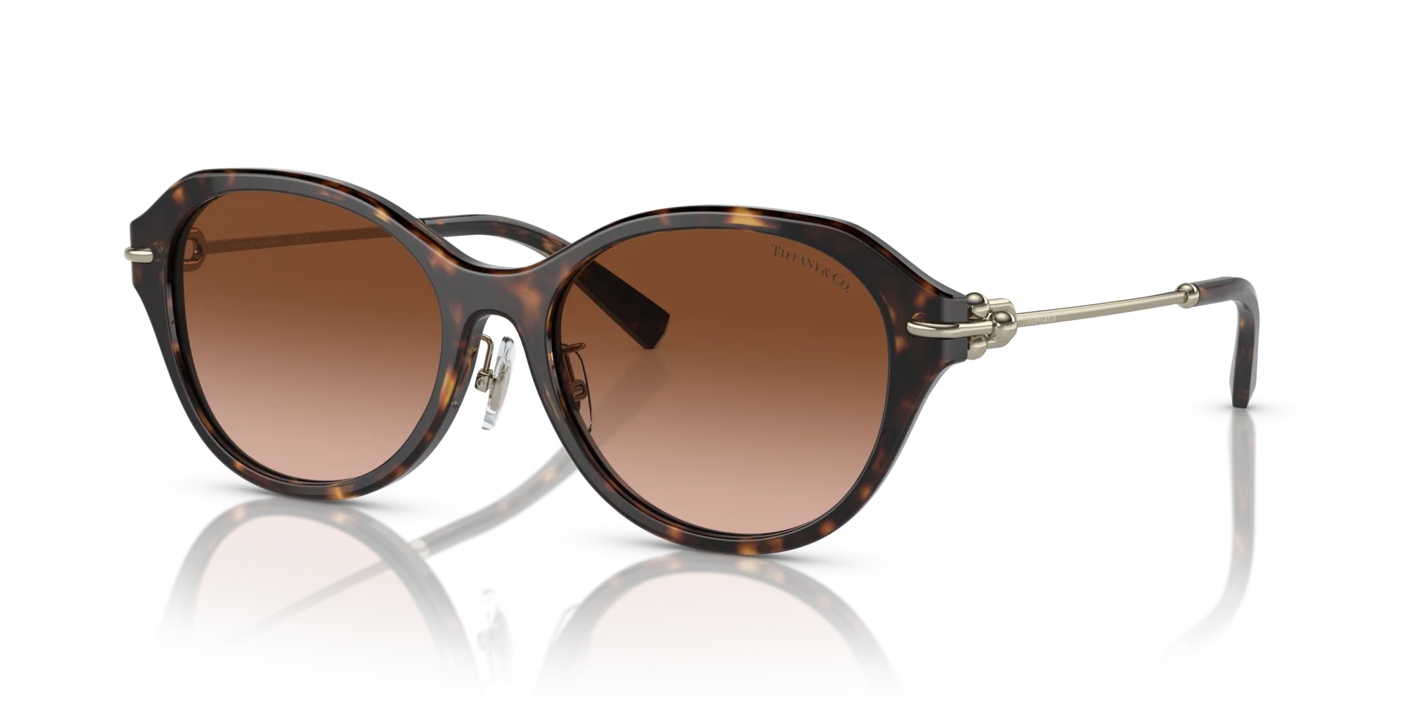 Tiffany TF4210D 80153B Occhiali da sole Acetato Tartaruga Marrone Rotonda Normale Sfumato - immagine 4