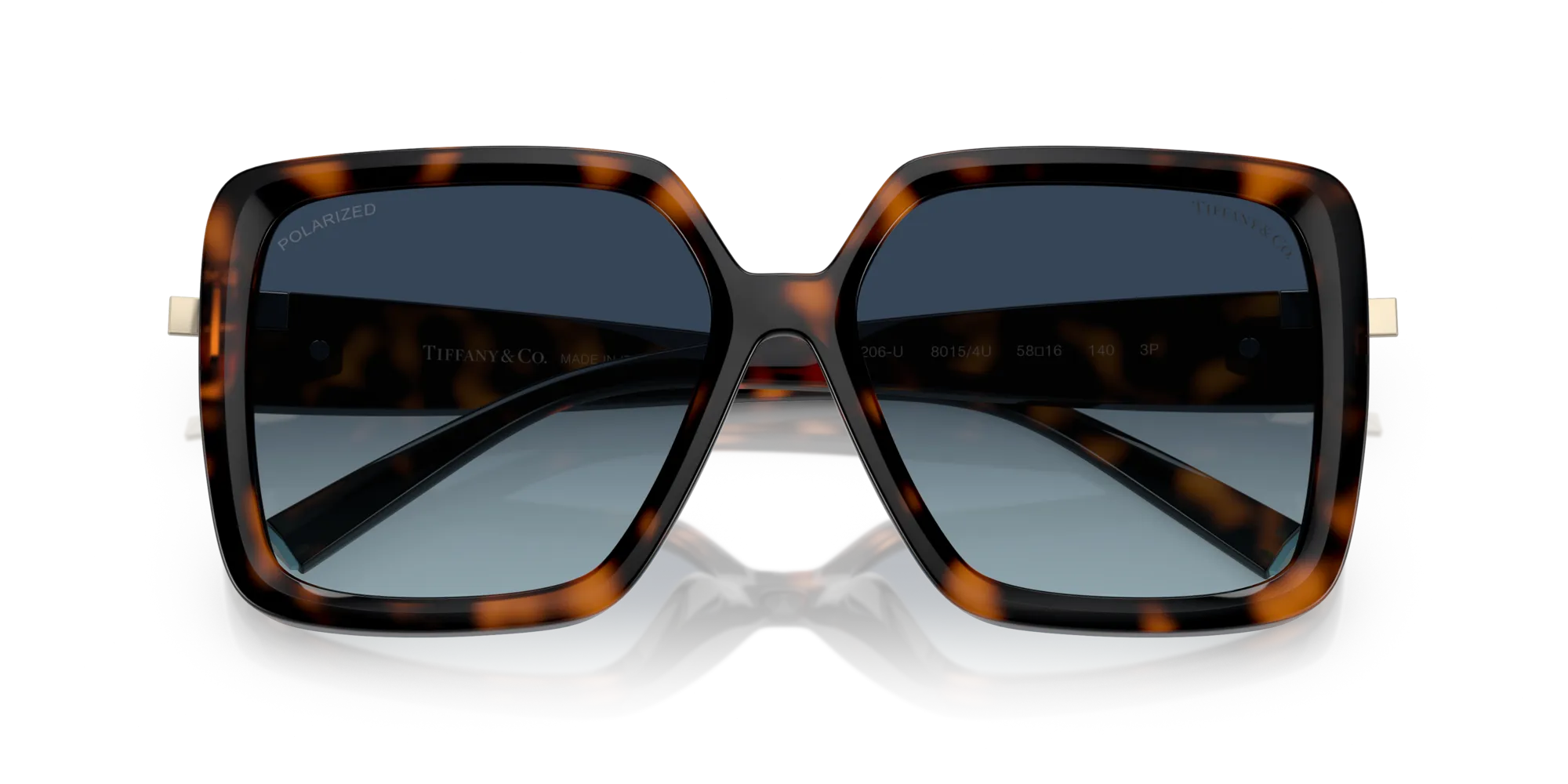 Tiffany TF4206U 80154U Occhiali da sole Iniettato Tartaruga [""] Squadrata Polarizzata Sfumato - immagine 2