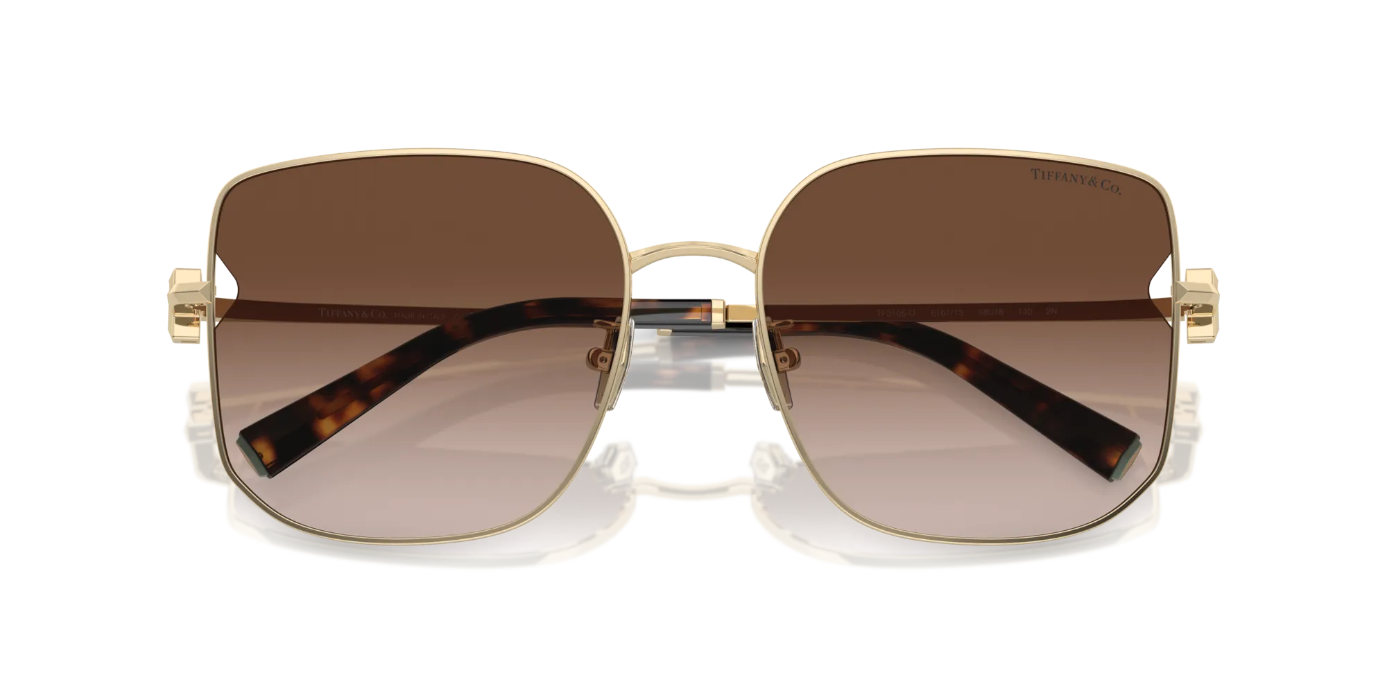 Tiffany TF3105D 61893B Occhiali da sole Acciaio Oro Marrone Squadrata Normale Sfumato - immagine 2