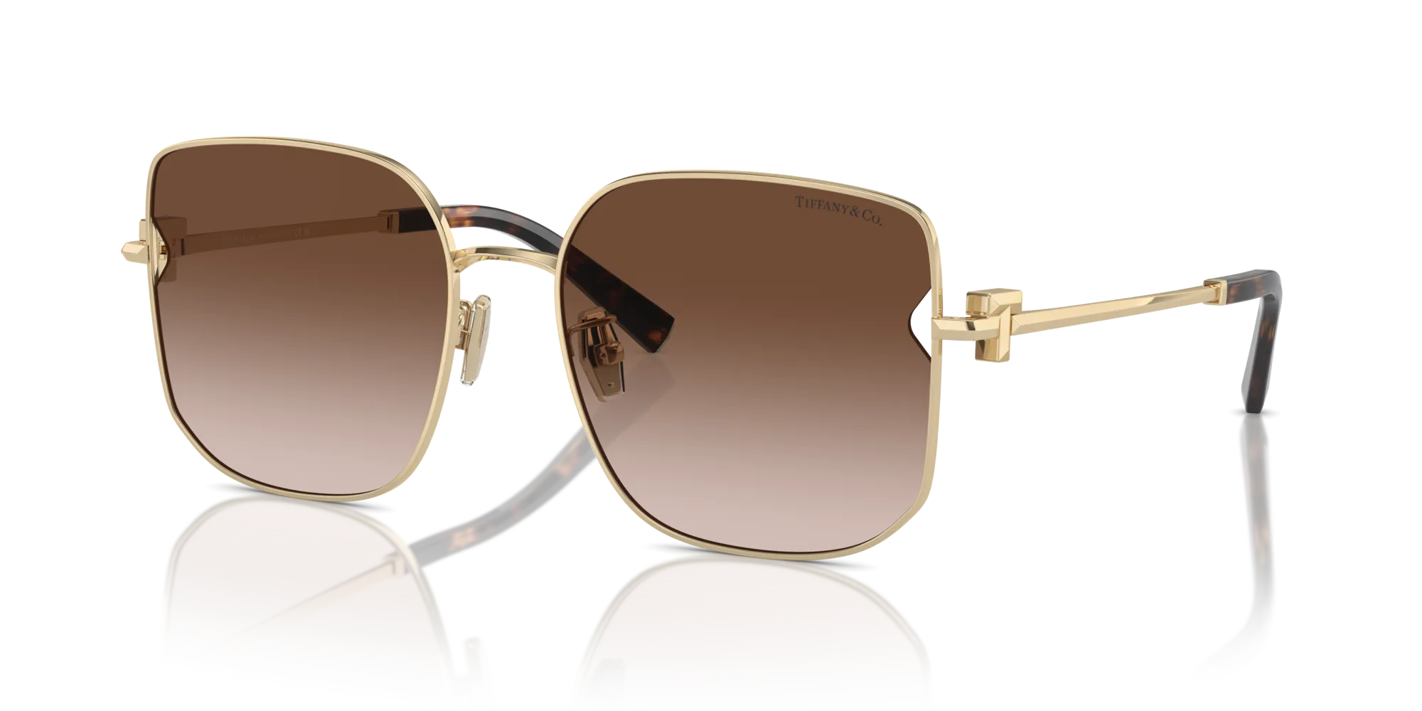 Tiffany TF3105D 61893B Occhiali da sole Acciaio Oro Marrone Squadrata Normale Sfumato - immagine 4