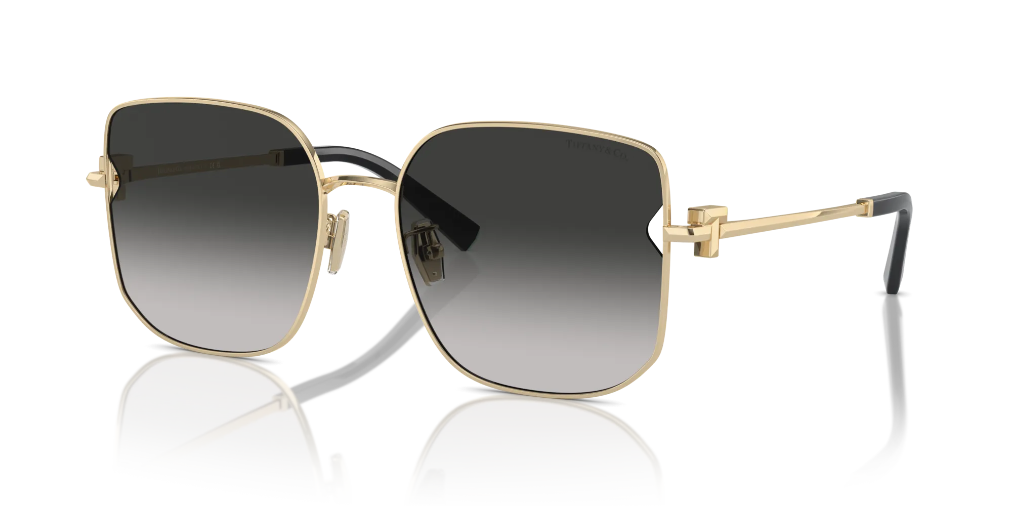Tiffany TF3105D 6021S4 Occhiali da sole Acciaio Oro Grigio Squadrata Normale Sfumato - immagine 4