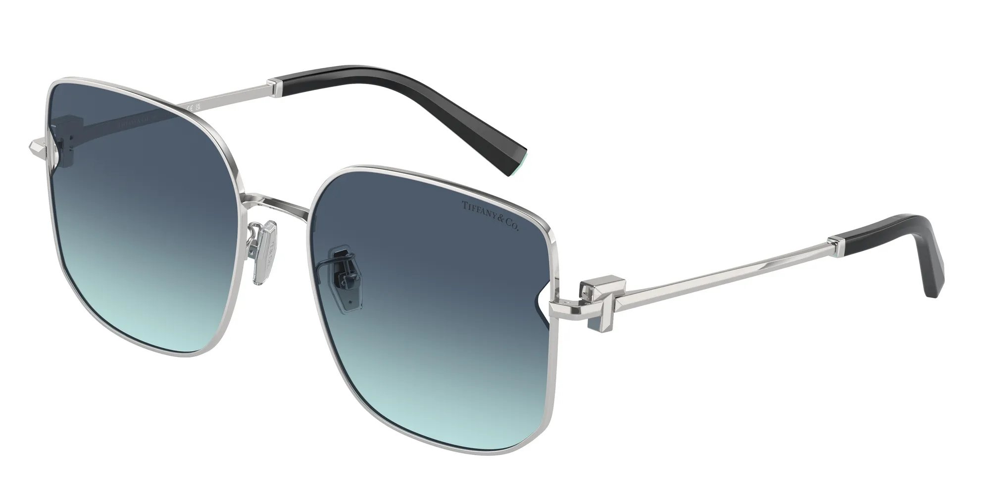 Tiffany TF3105D 60019S Occhiali da sole Acciaio Argento Blu Squadrata Normale Sfumato - immagine 1