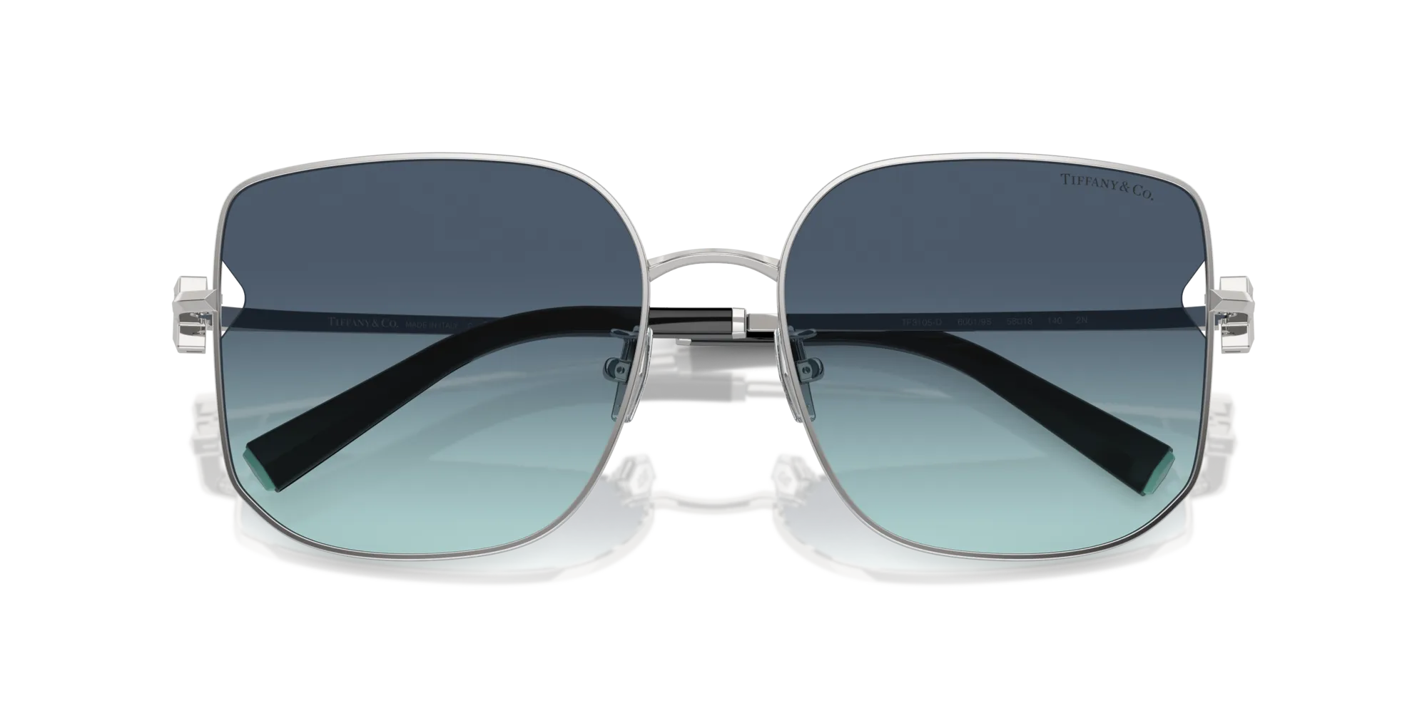 Tiffany TF3105D 60019S Occhiali da sole Acciaio Argento Blu Squadrata Normale Sfumato - immagine 2