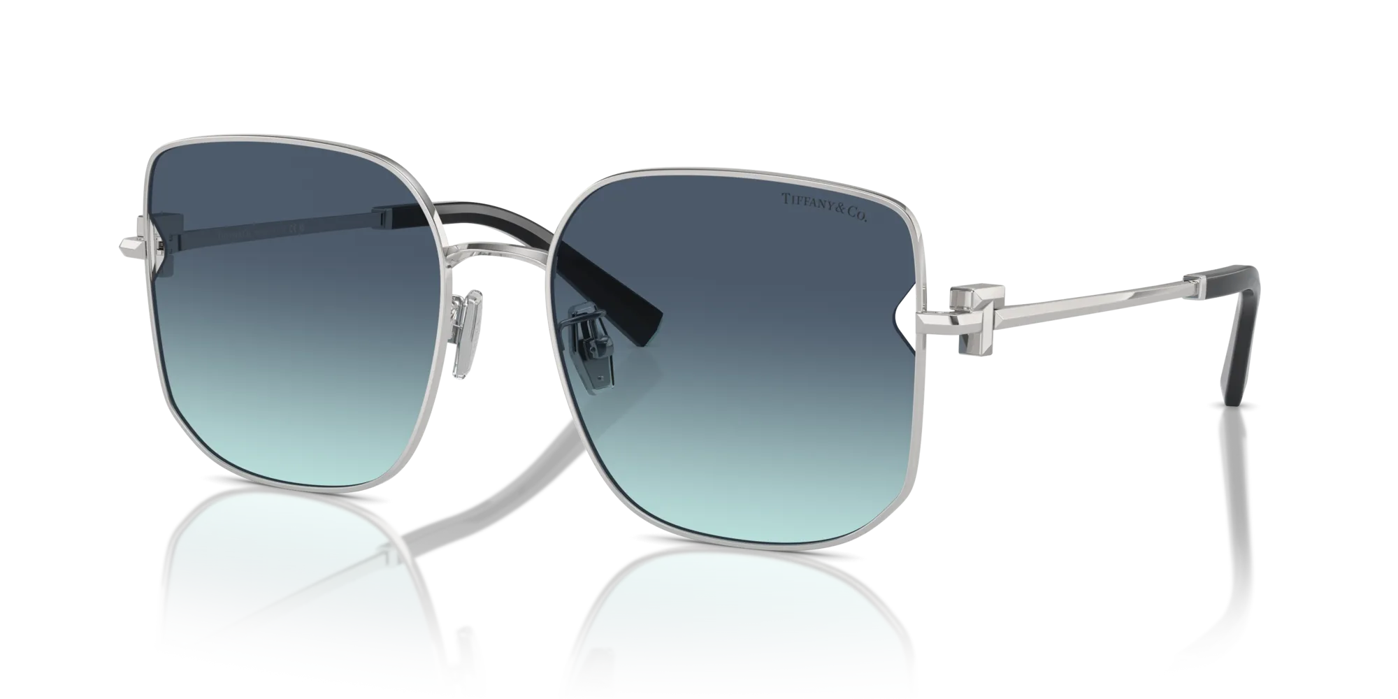 Tiffany TF3105D 60019S Occhiali da sole Acciaio Argento Blu Squadrata Normale Sfumato - immagine 4
