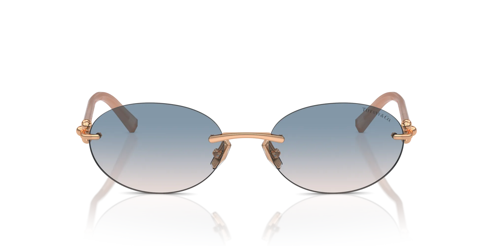 Tiffany TF3104D 621716 Occhiali da sole Metallo Oro Marrone Rotonda Normale Sfumato - immagine 3