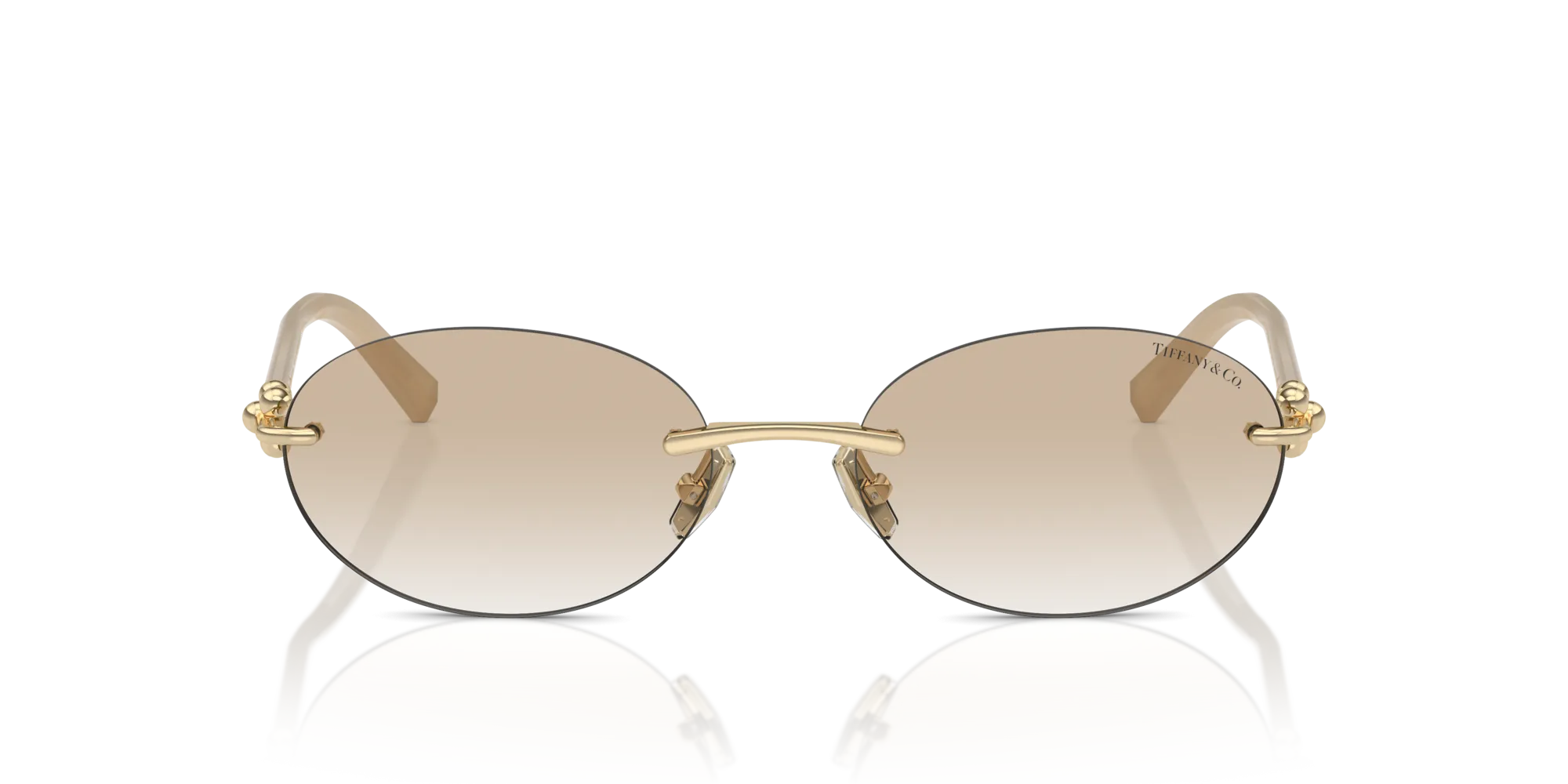 Tiffany TF3104D 617811 Occhiali da sole Metallo Oro Grigio Rotonda Normale Sfumato - immagine 3