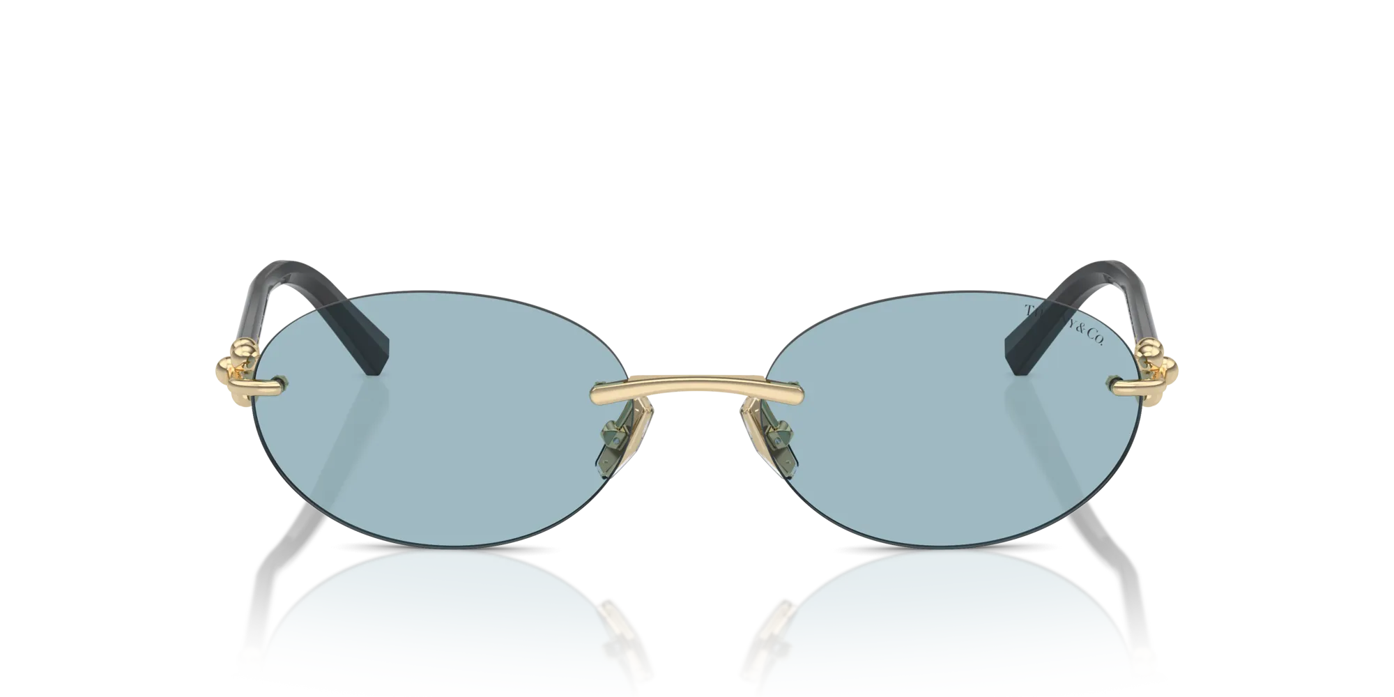 Tiffany TF3104D 602180 Occhiali da sole Metallo Oro Blu Rotonda Normale - immagine 3
