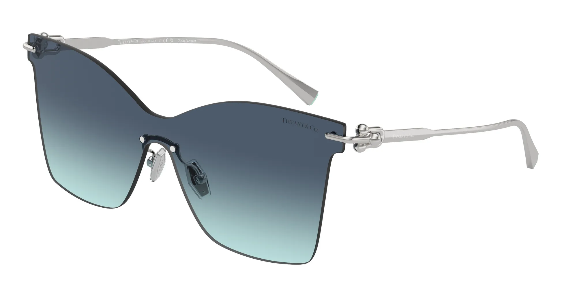 Tiffany TF3103K 62139S Occhiali da sole Metallo Argento Blu Farfalla Normale Sfumato - immagine 1
