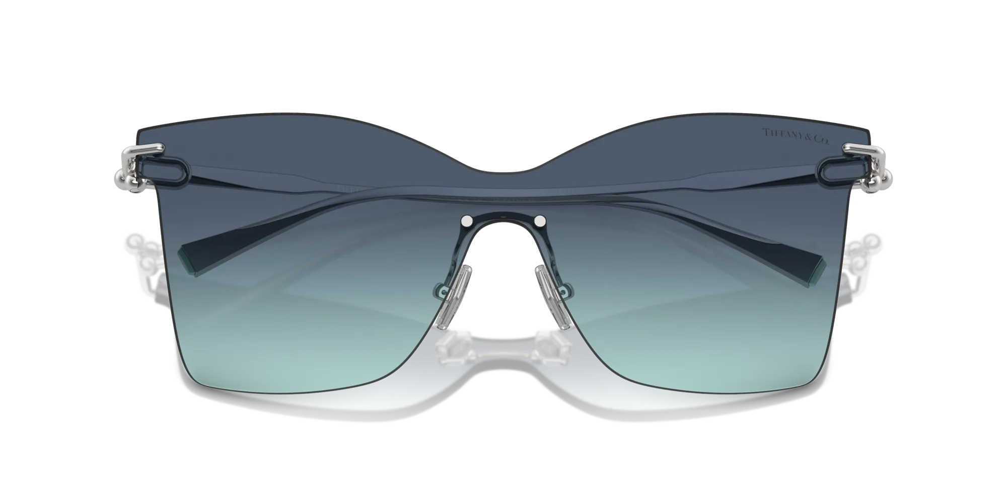 Tiffany TF3103K 62139S Occhiali da sole Metallo Argento Blu Farfalla Normale Sfumato - immagine 2
