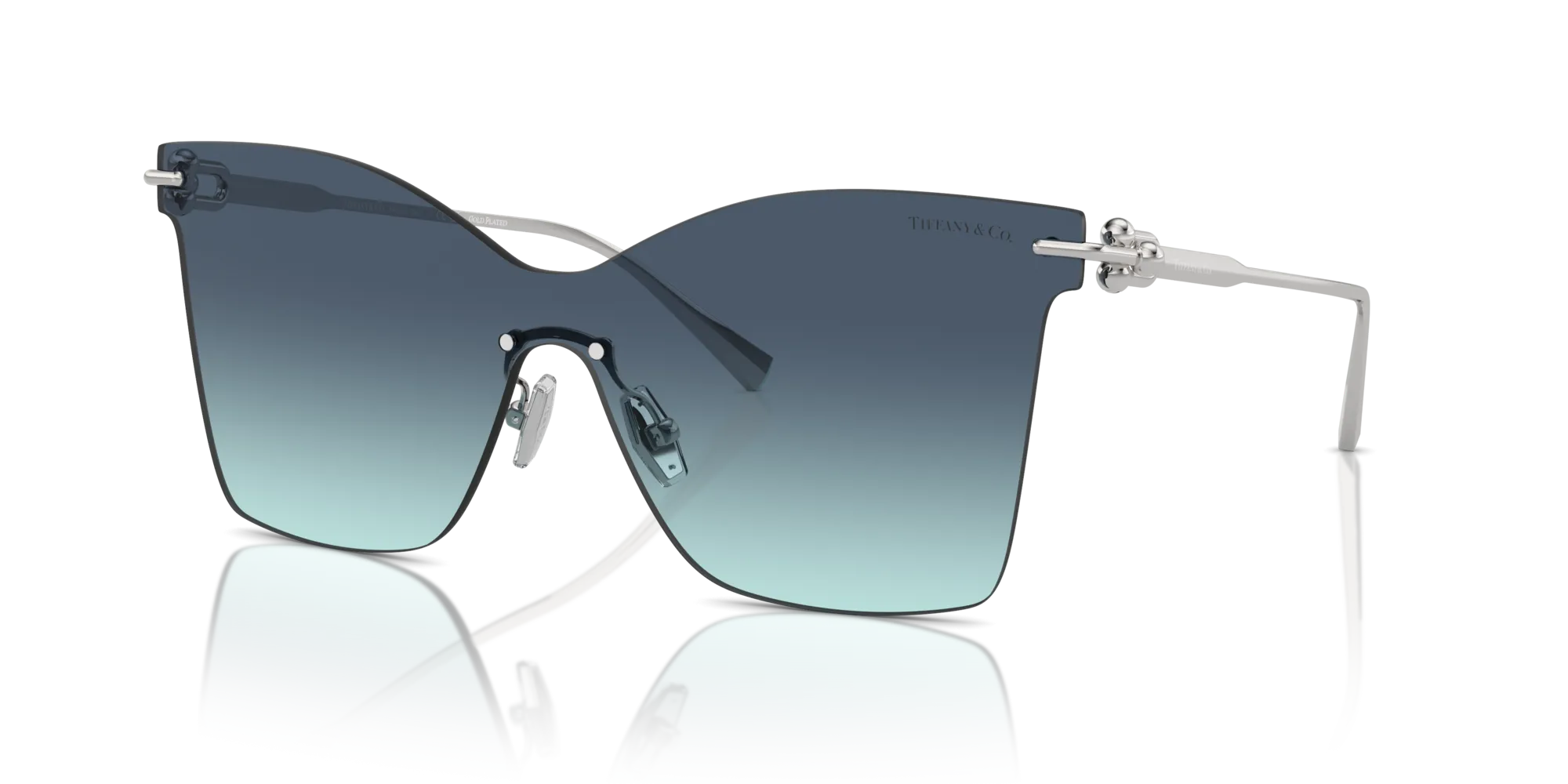 Tiffany TF3103K 62139S Occhiali da sole Metallo Argento Blu Farfalla Normale Sfumato - immagine 4