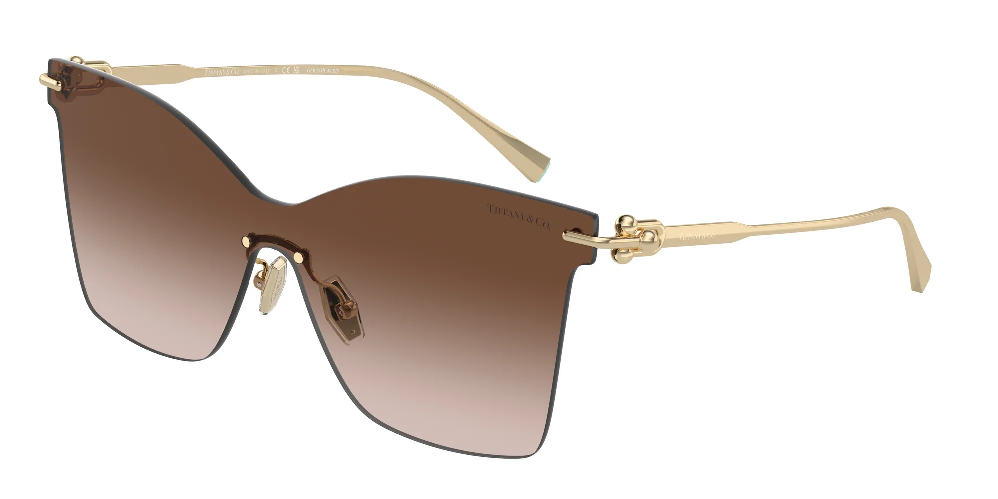 Tiffany TF3103K 62123B Occhiali da sole Metallo Oro Marrone Farfalla Normale Sfumato - immagine 1