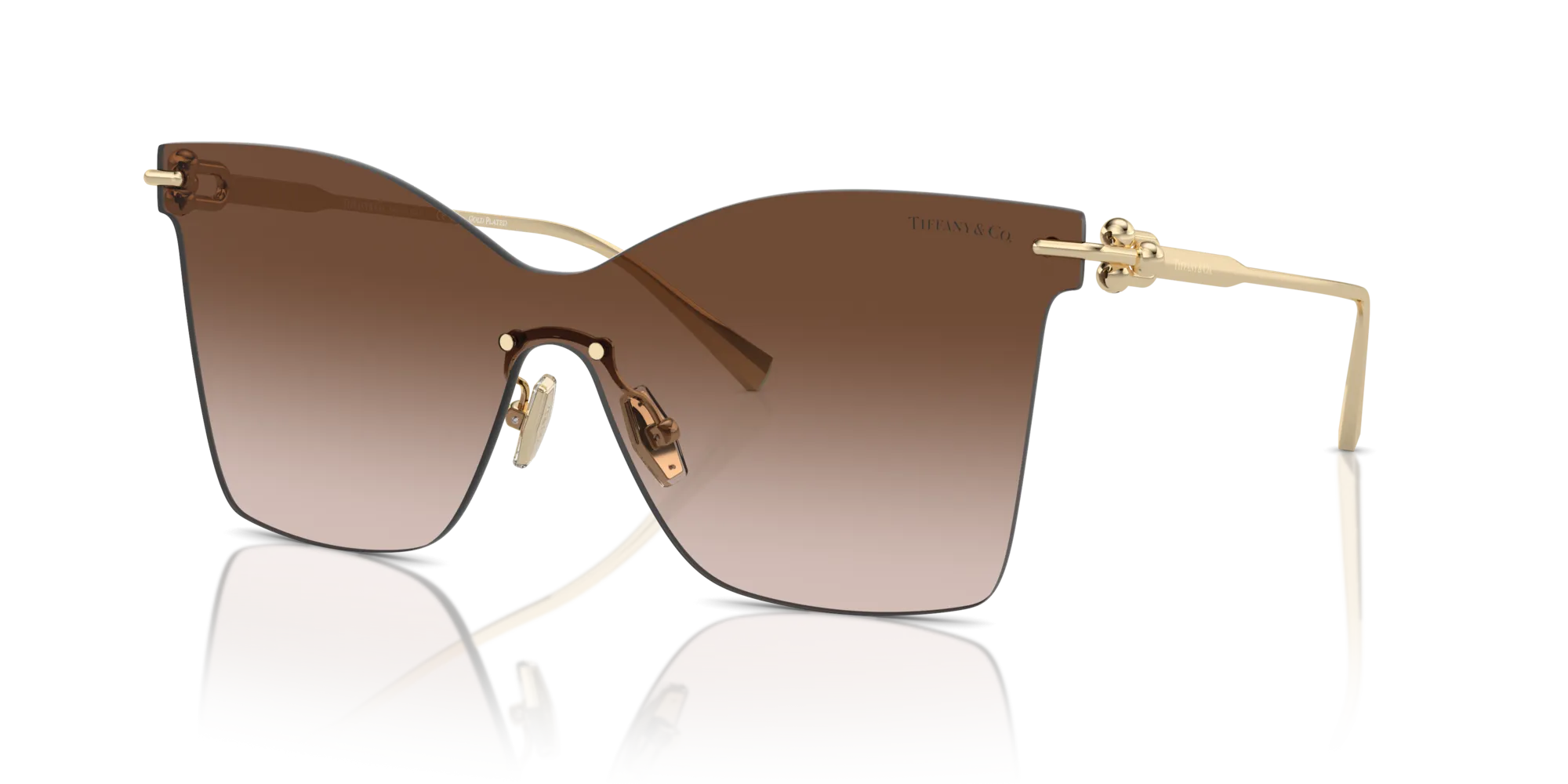 Tiffany TF3103K 62123B Occhiali da sole Metallo Oro Marrone Farfalla Normale Sfumato - immagine 4